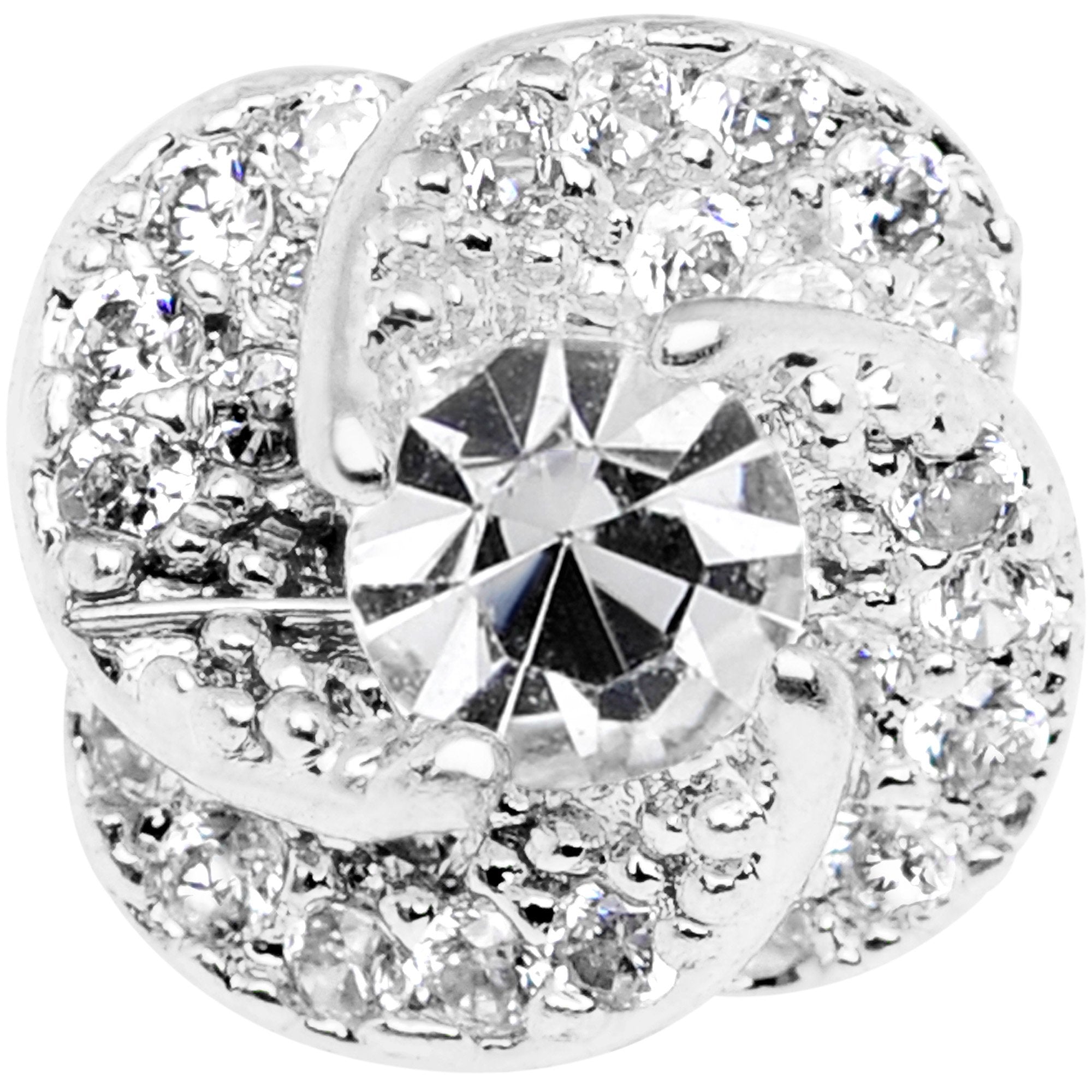 14G Clear CZ Gem Roses Romance Dermal Anchor Top