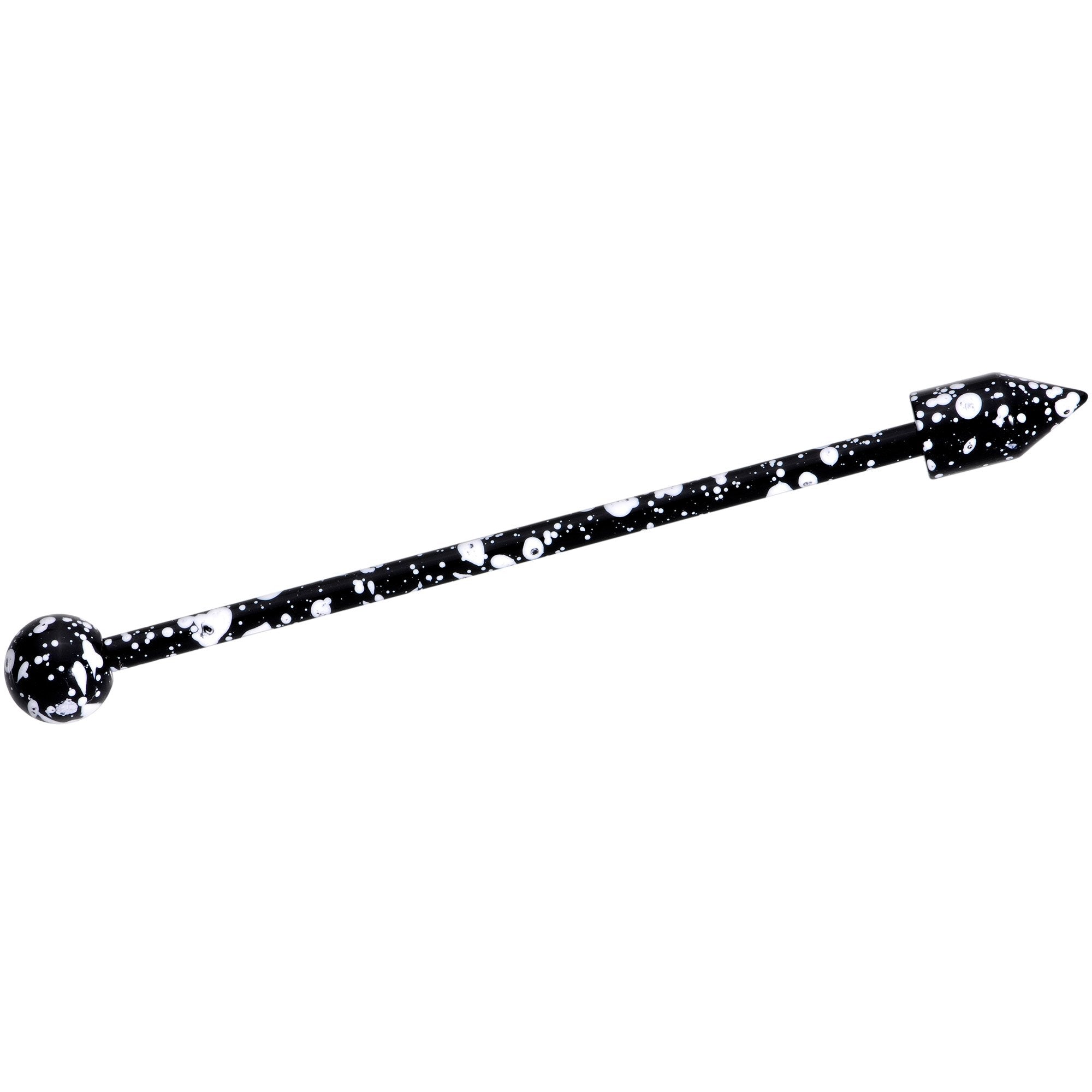 14G Black White Make A Point Industrial Barbell 38mm