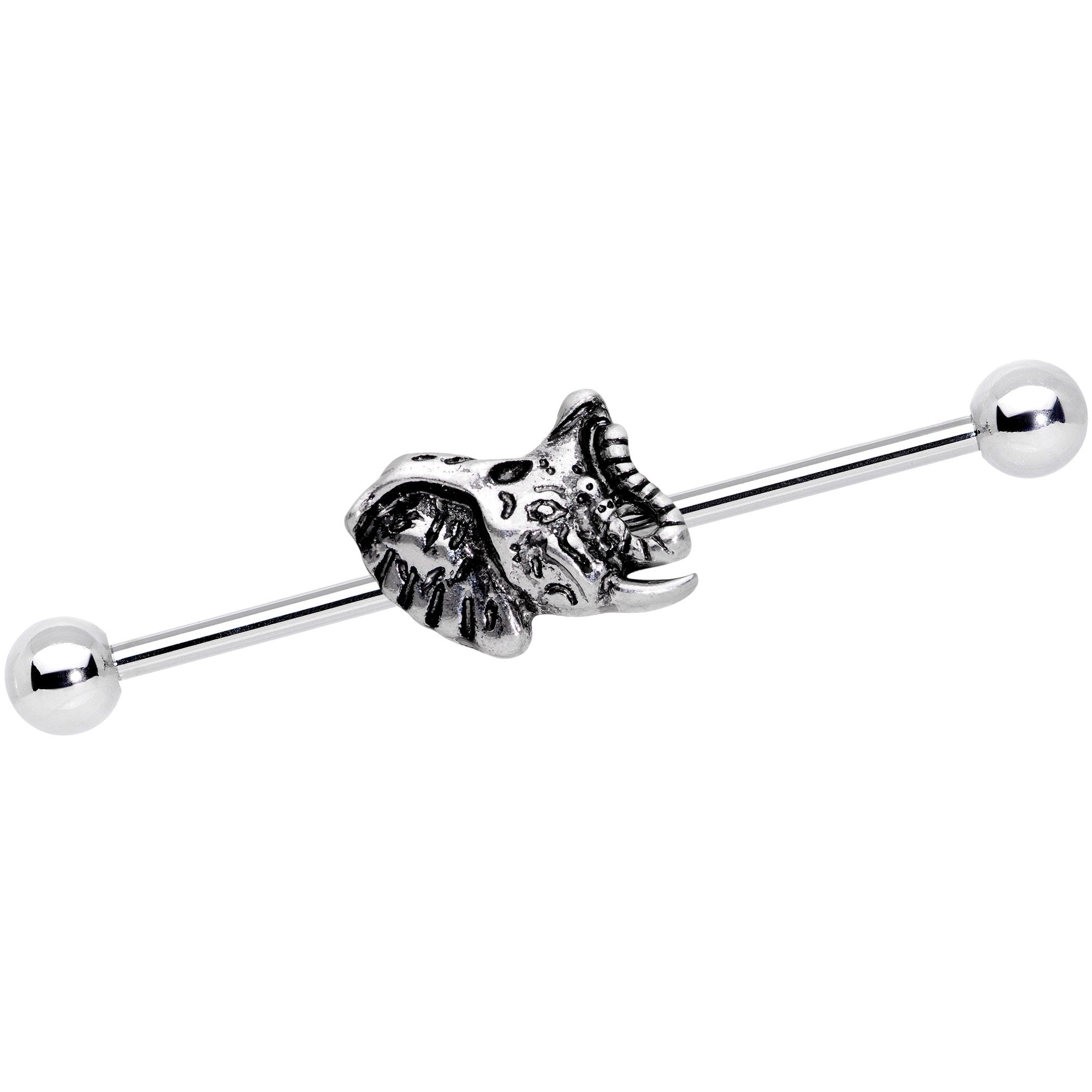 14G Natures Own Design Elephant Industrial Barbell 38mm