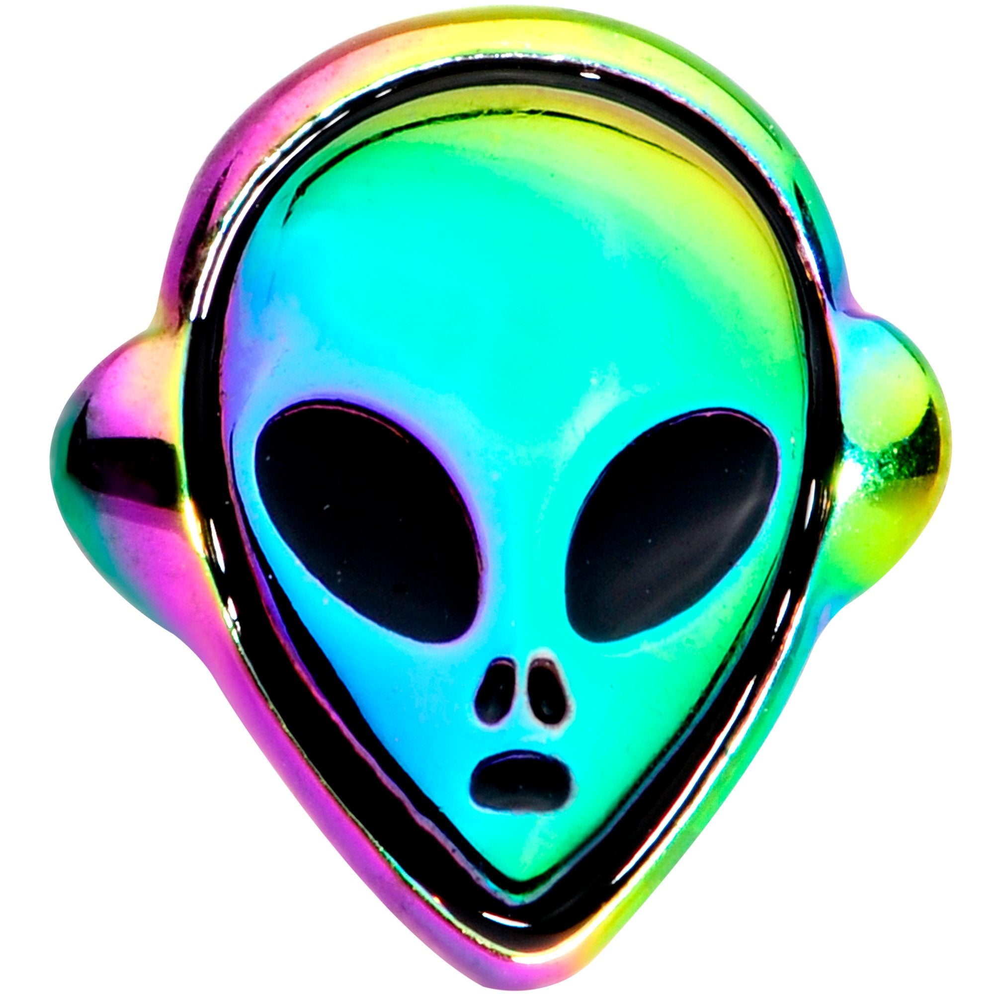 16G 1/4 Iridescent Creepy Space Alien Cartilage Tragus Earring