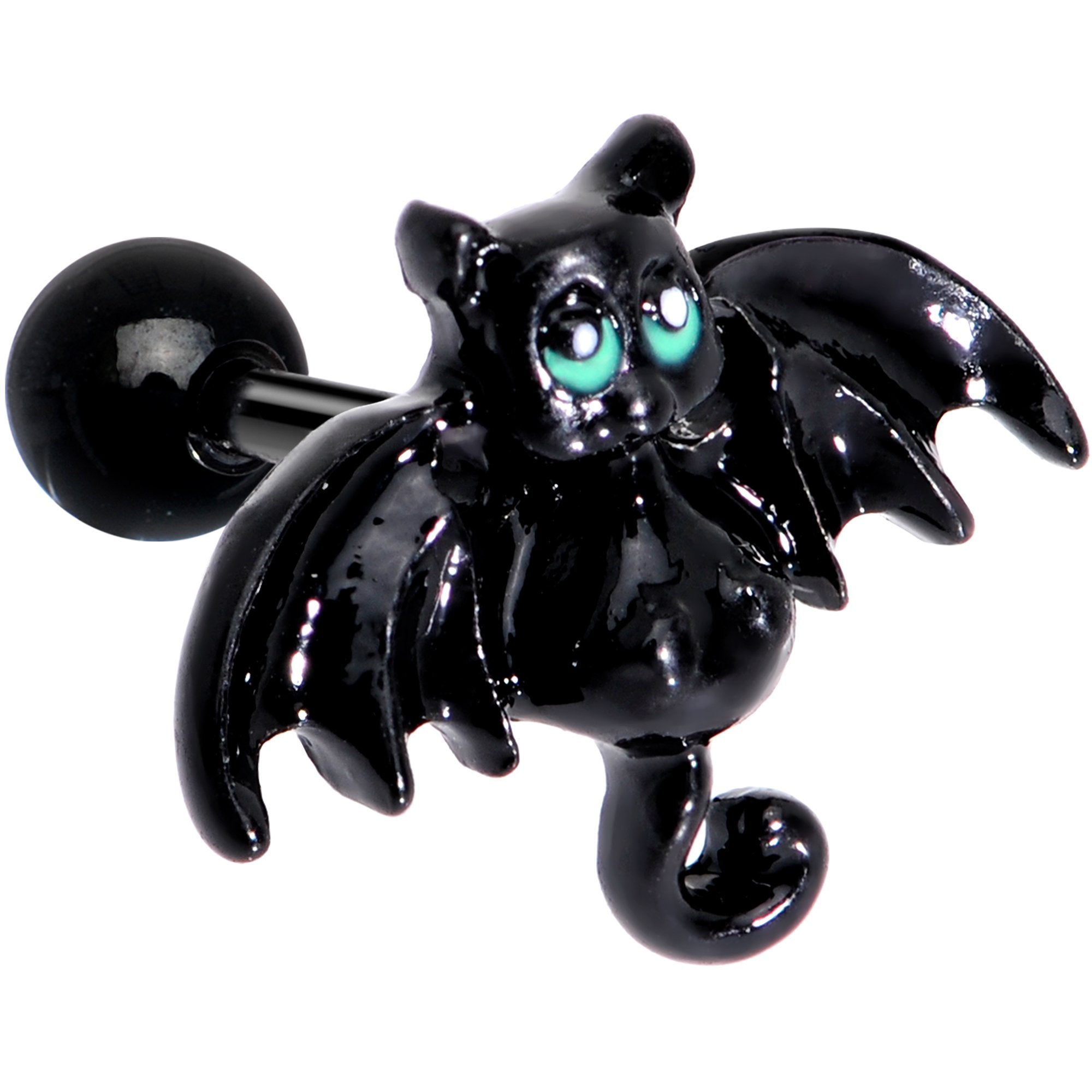 16G 5/16 Black Halloween Batty Bat Cartilage Tragus Earring