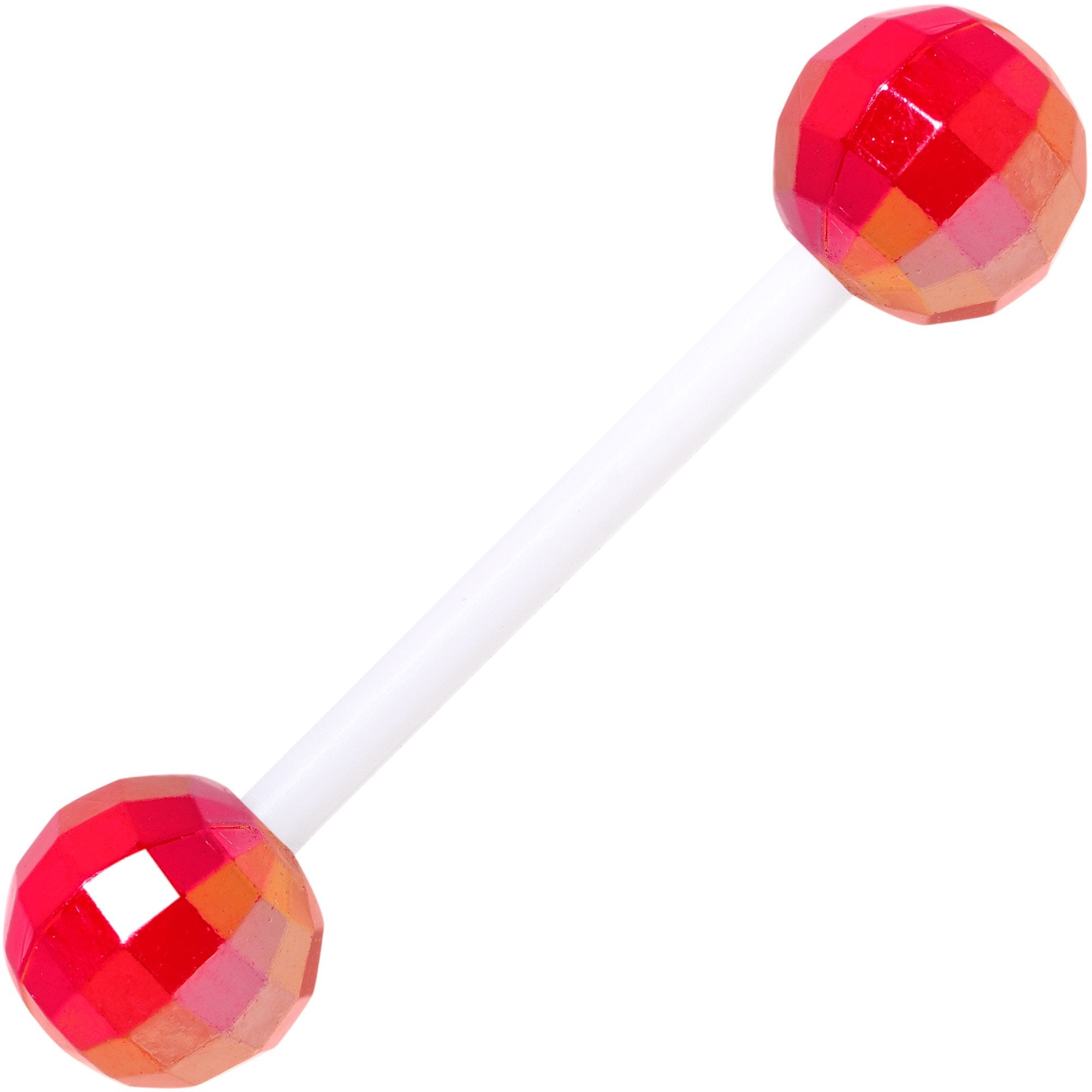 Flexible Acrylic Holiday Disco Ball Barbell Tongue Ring Set of 3