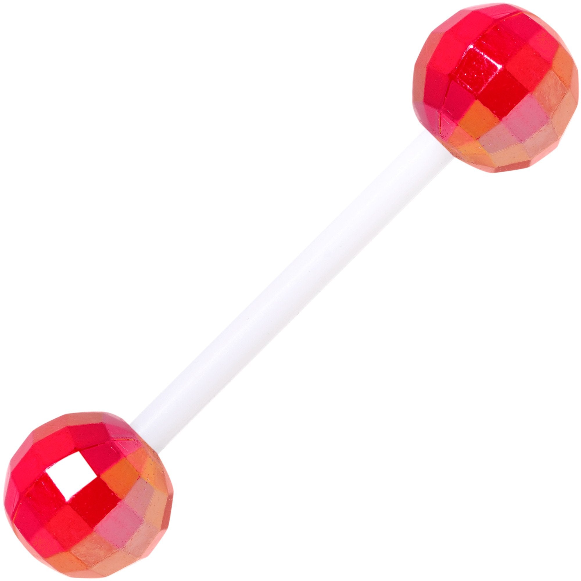 Flexible Acrylic New Years Disco Ball Barbell Tongue Ring Set