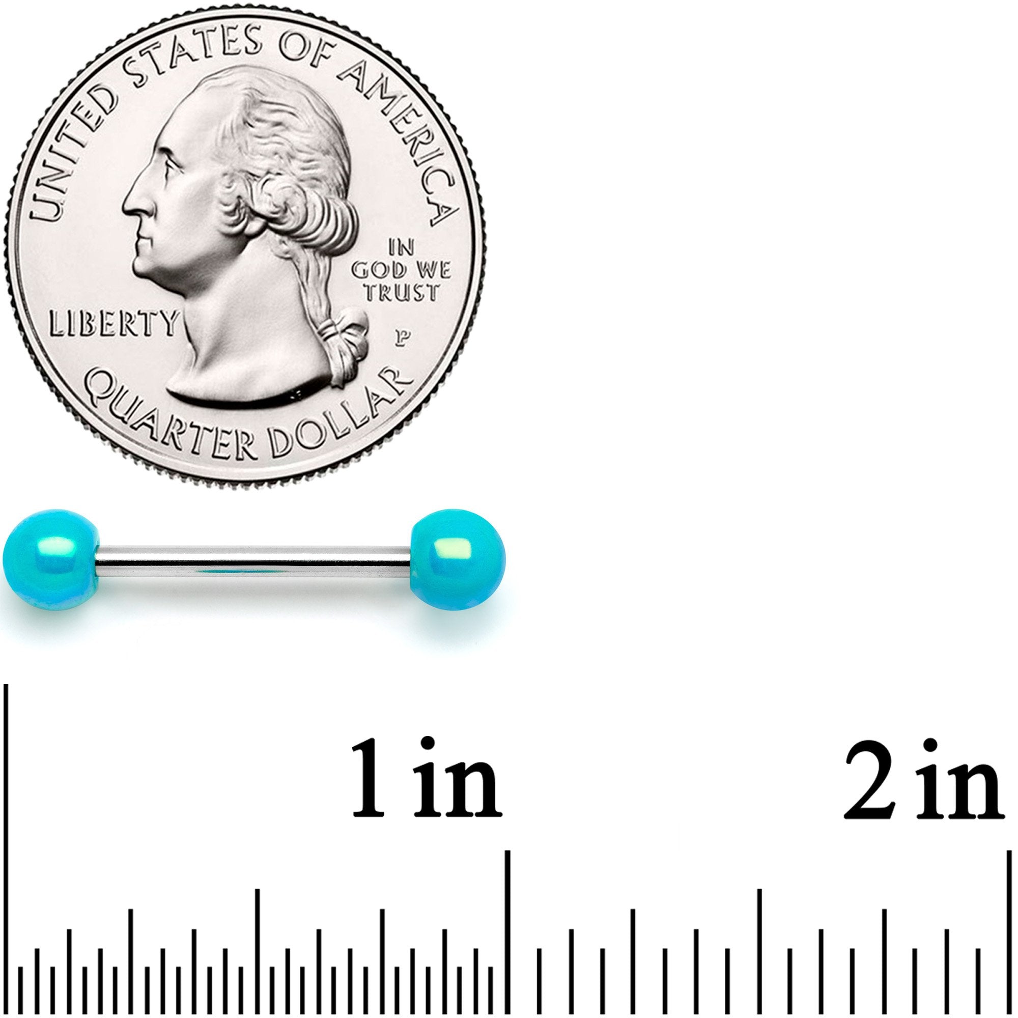 14G 9/16 Teal Pearlescent Acrylic Barbell Nipple Ring Set