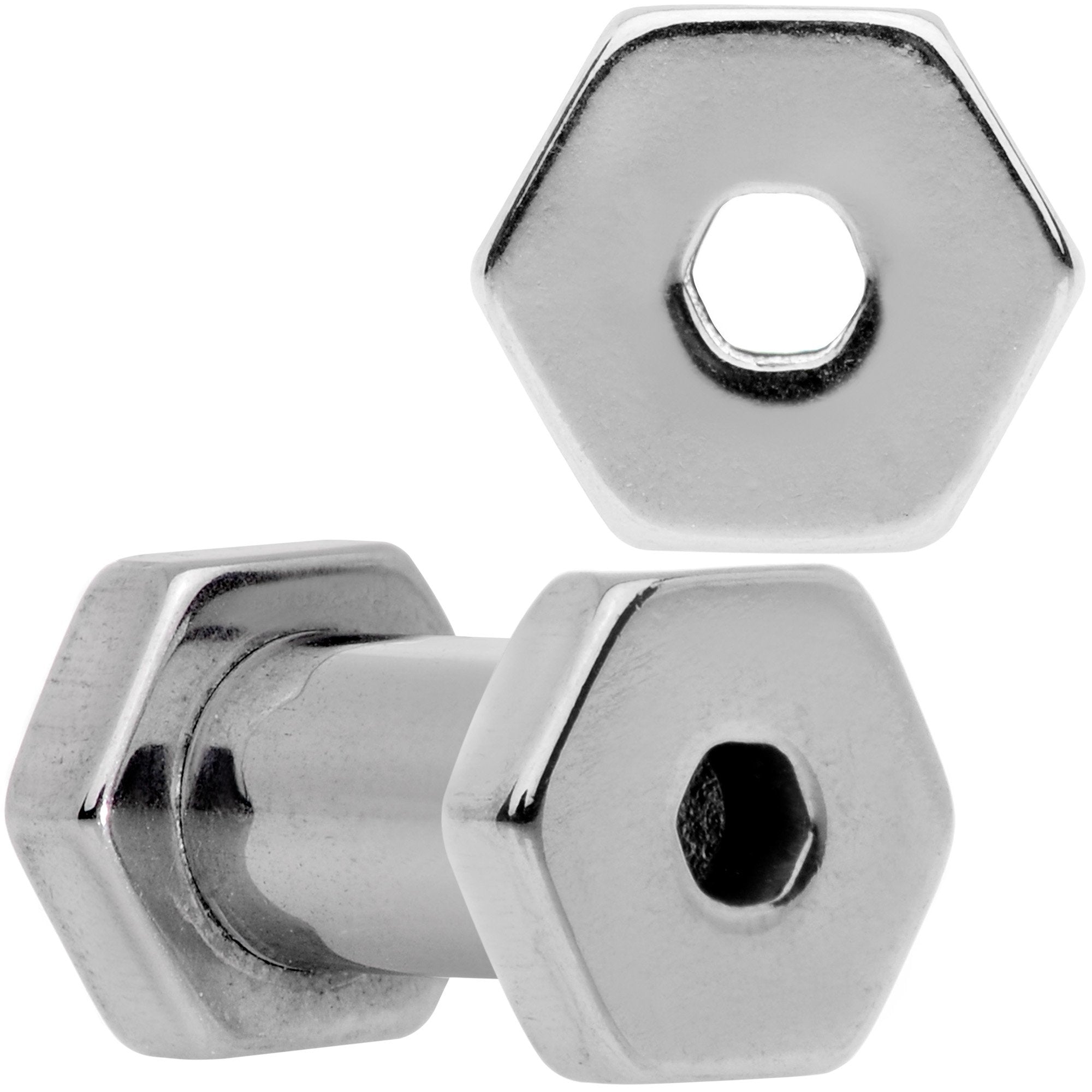 6G Geometric Hexagon Screw Fit Tunnel Plug Set