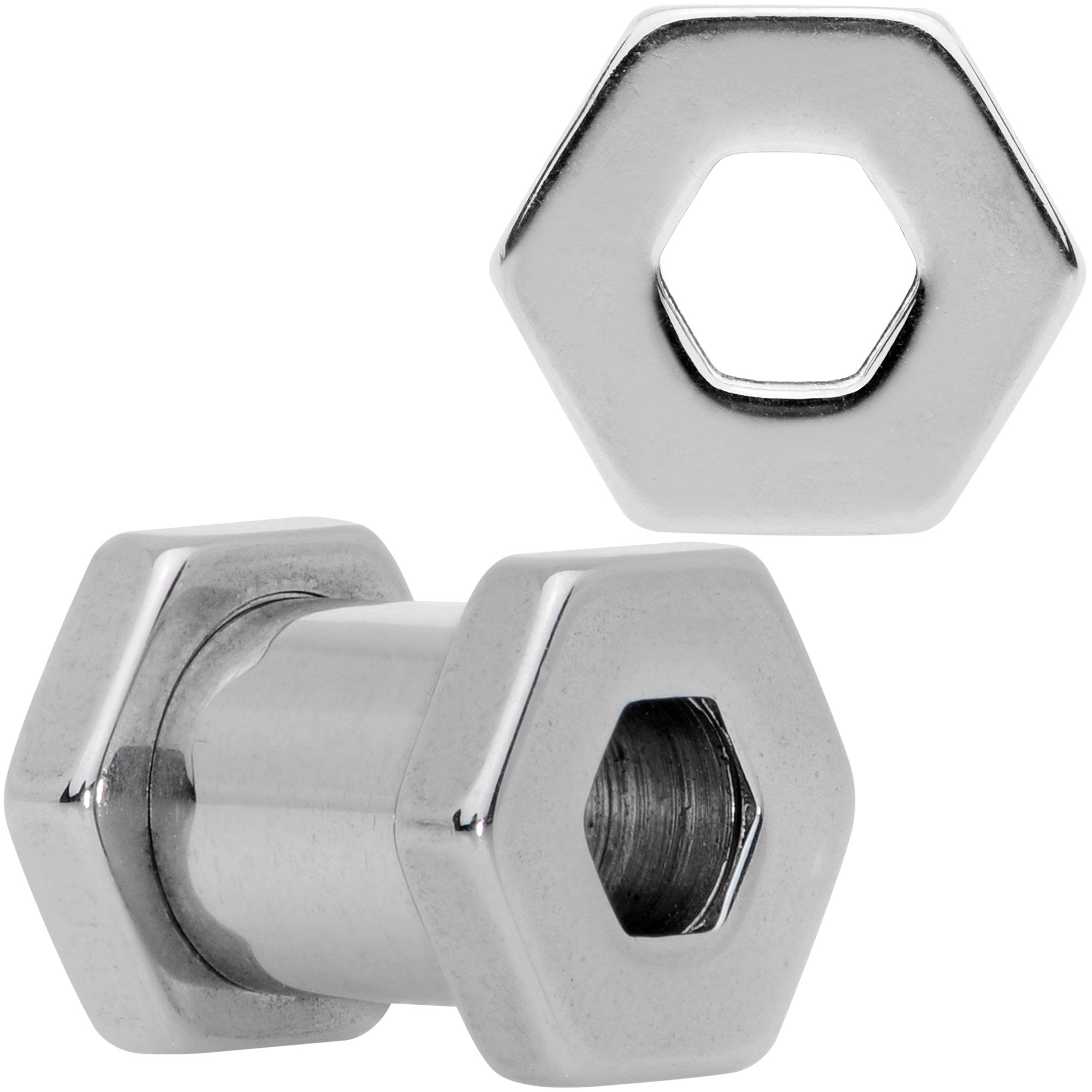 2G Geometric Hexagon Screw Fit Tunnel Plug Set