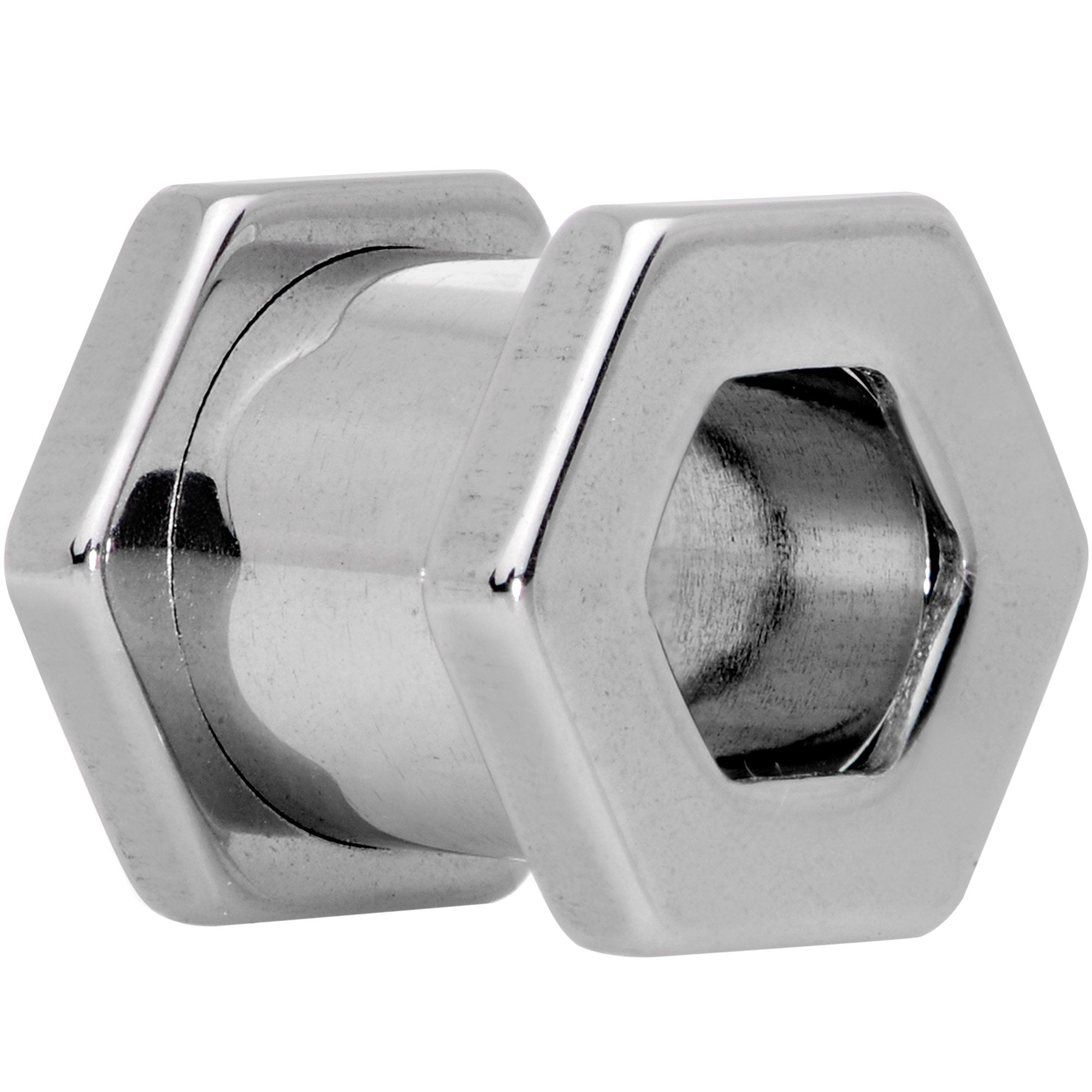 0G Geometric Hexagon Screw Fit Tunnel Plug Set