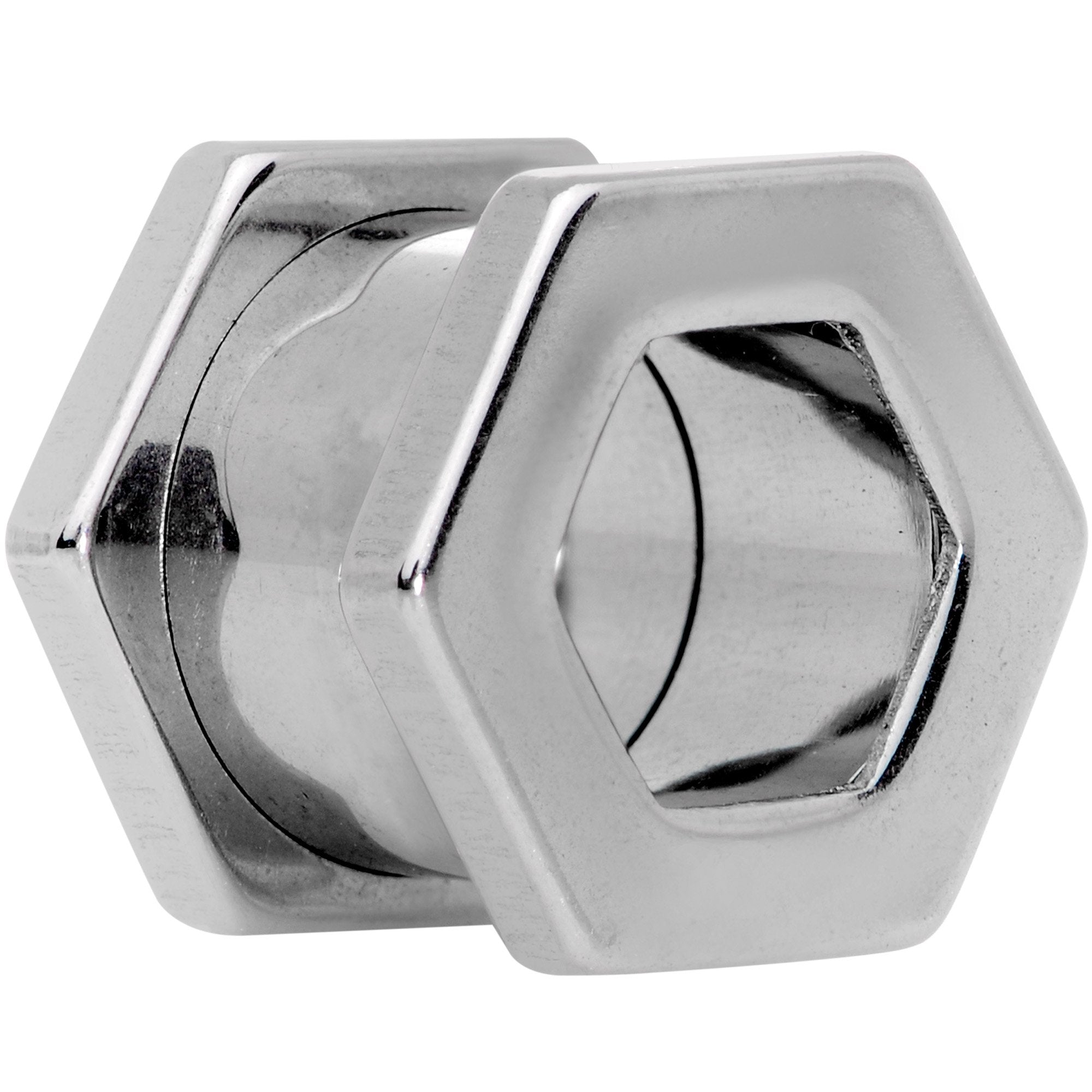 00G Geometric Hexagon Screw Fit Tunnel Plug Set