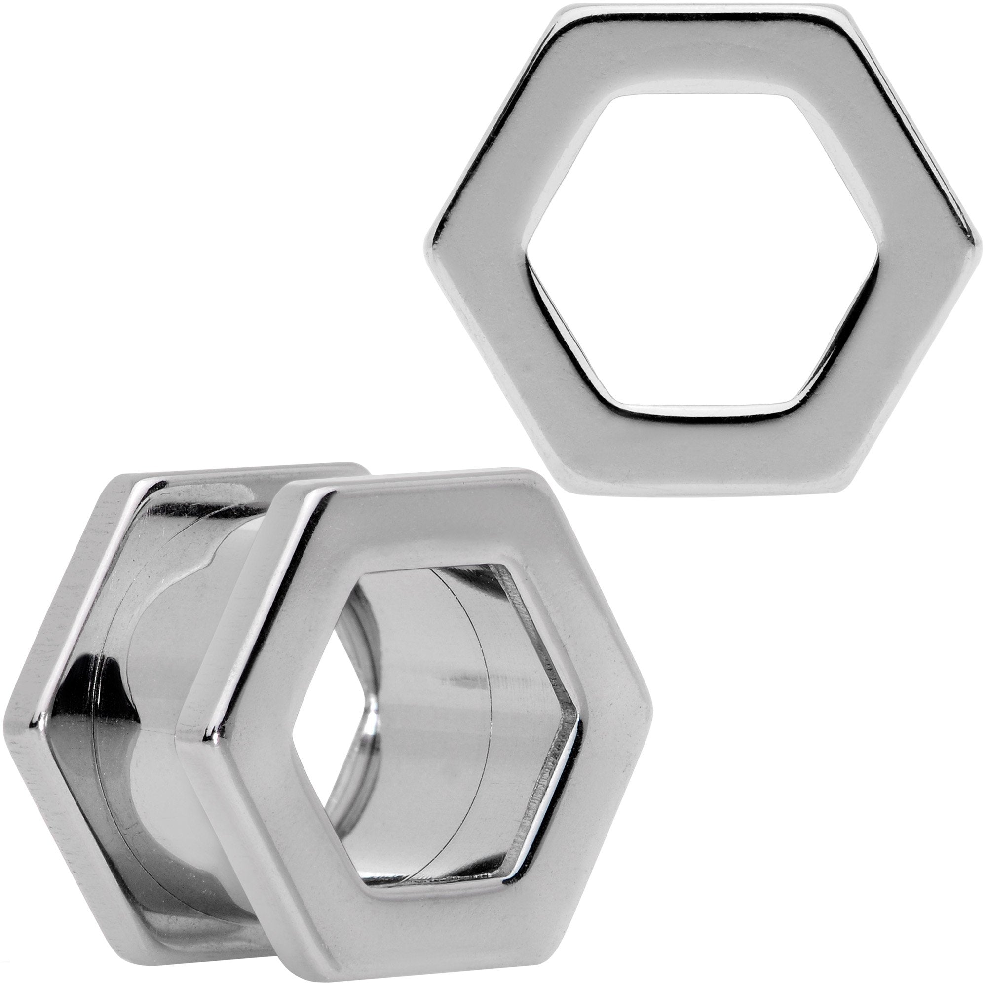 1/2 Geometric Hexagon Screw Fit Tunnel Plug Set