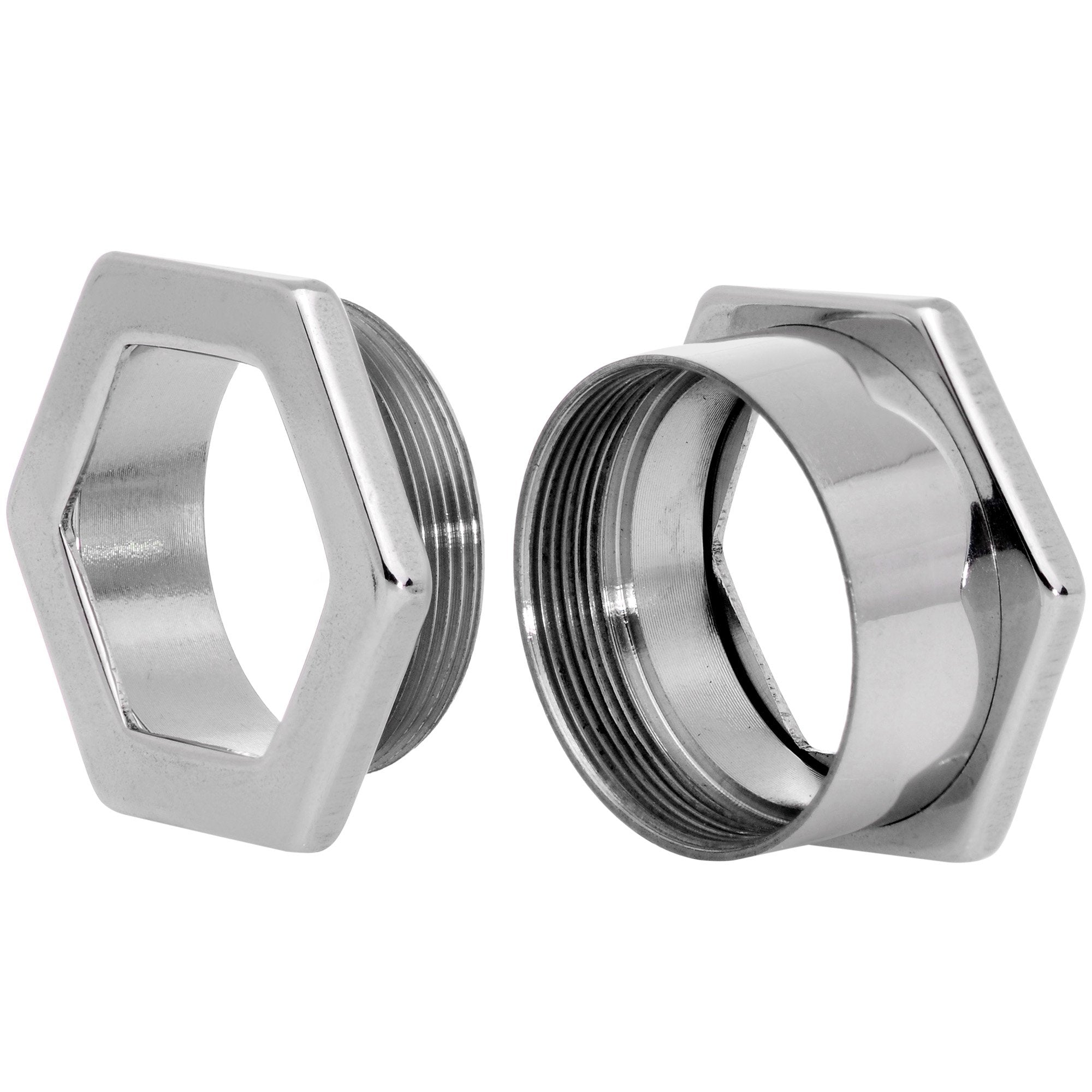 5/8 Geometric Hexagon Screw Fit Tunnel Plug Set