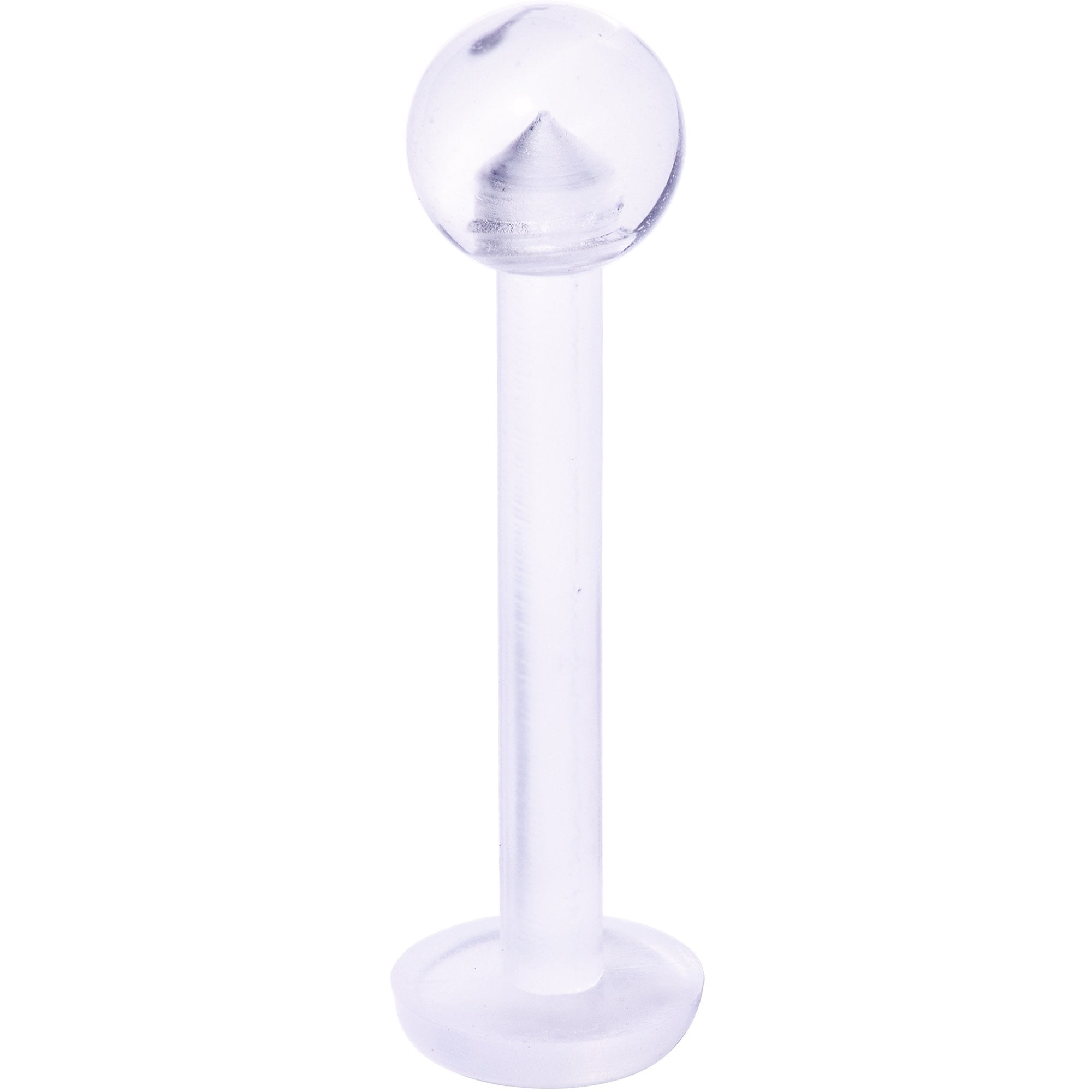 14G 1/2 Clear Flexible Bioplast Straight Barbell Retainer