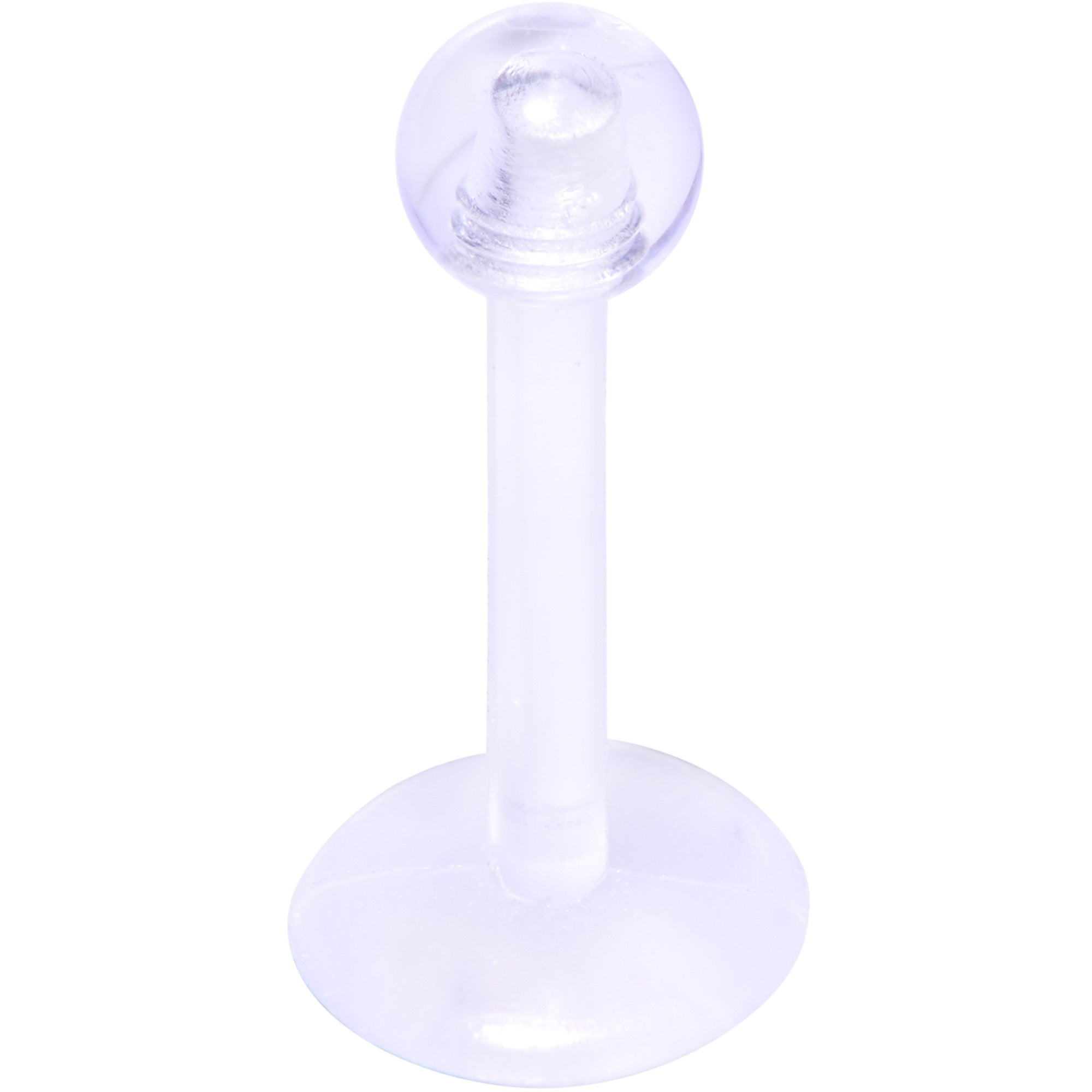 16G 5/16 Clear Flexible Bioplast Labret Monroe Tragus Retainer