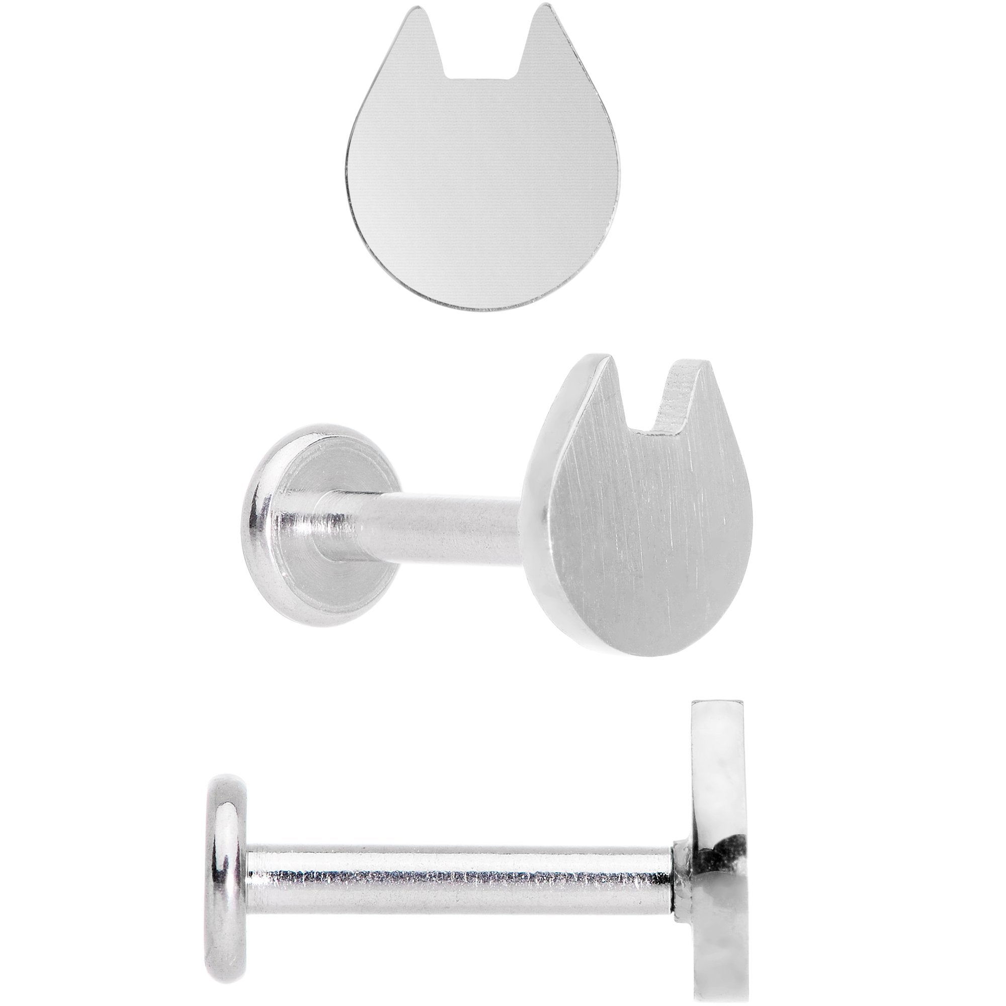 16G 5/16 Multicolor Internally Threaded Cat Labret Set of 4