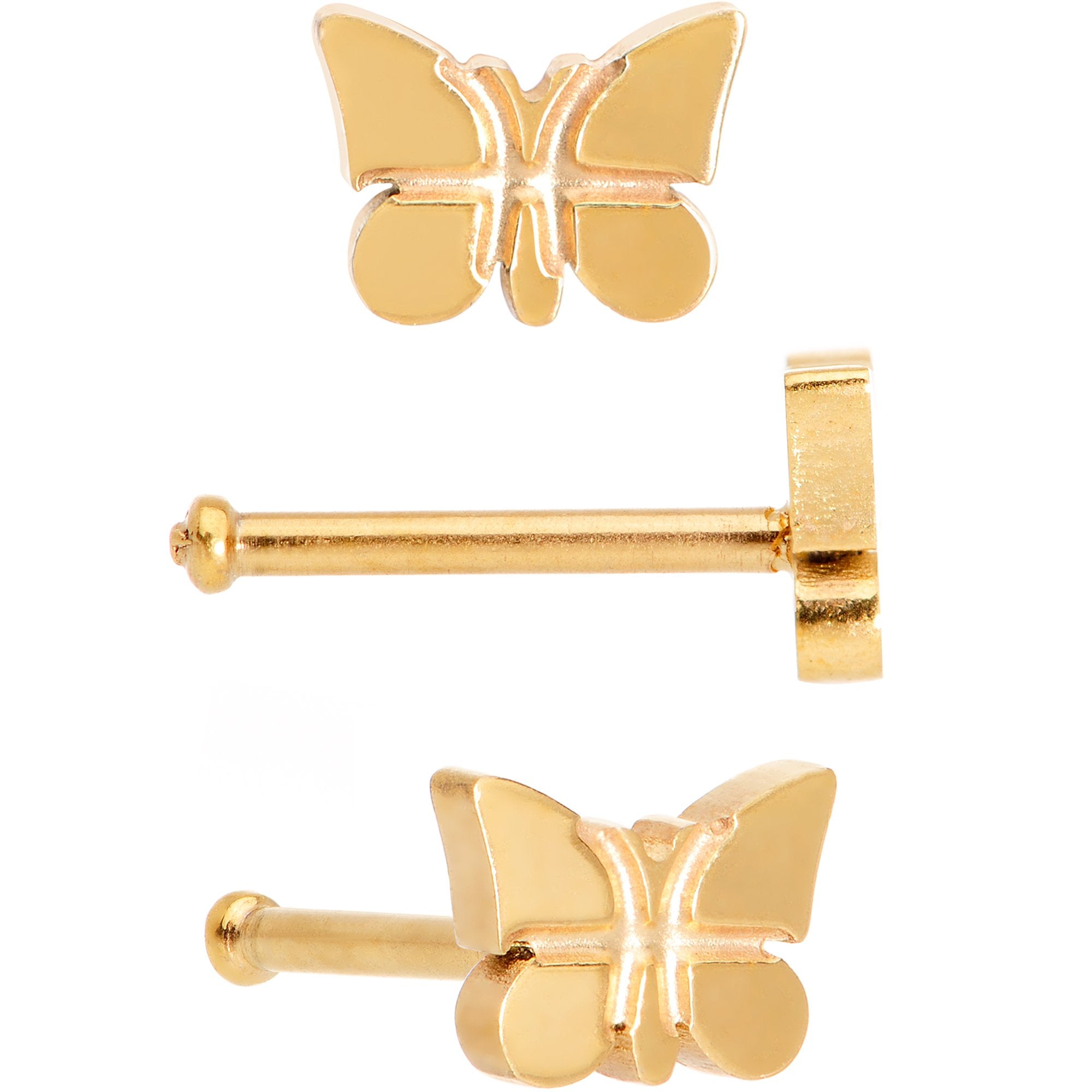 20G 1/4 Multicolor Butterfly Nose Bone Set of 4