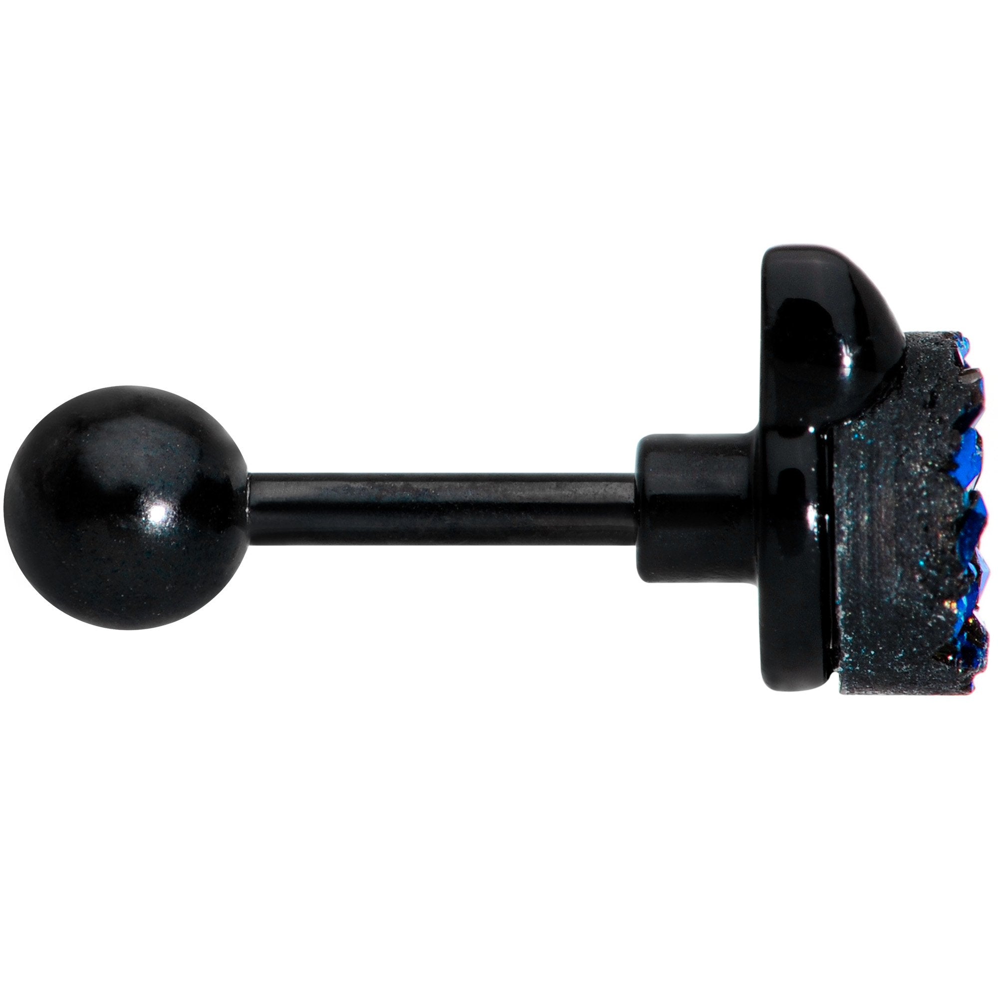 16G 1/4 Blue Faux Druzy Itty Bitty Kitty Cat Cartilage Tragus Earring