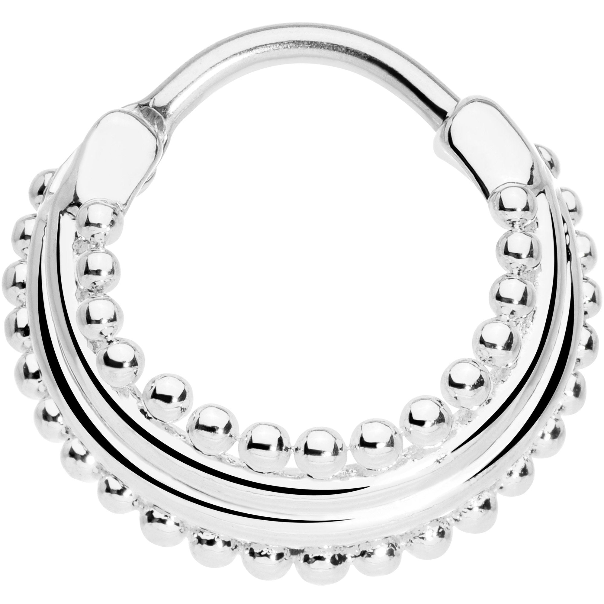 16G 3/8 Delicate Dots Hinged Septum Ring