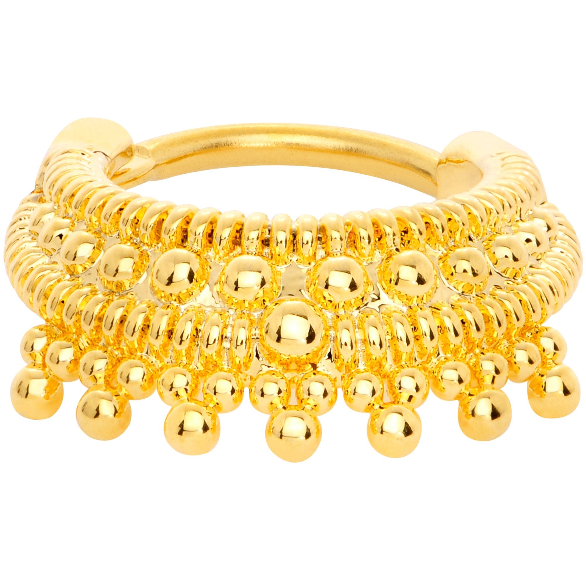 16G 3/8 Gold Tone Debutante Fashion Hinged Septum Ring