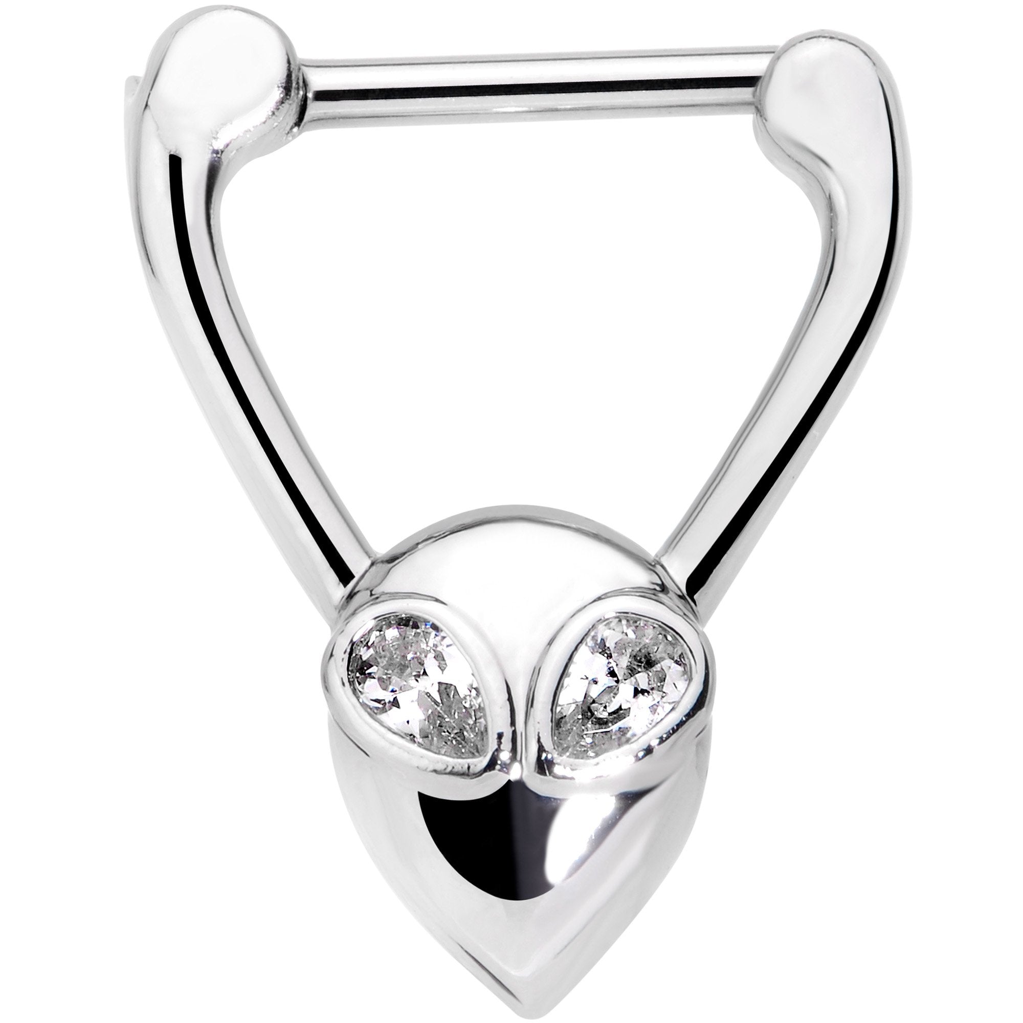 16G 3/8 Clear Gem Alien Septum Clicker