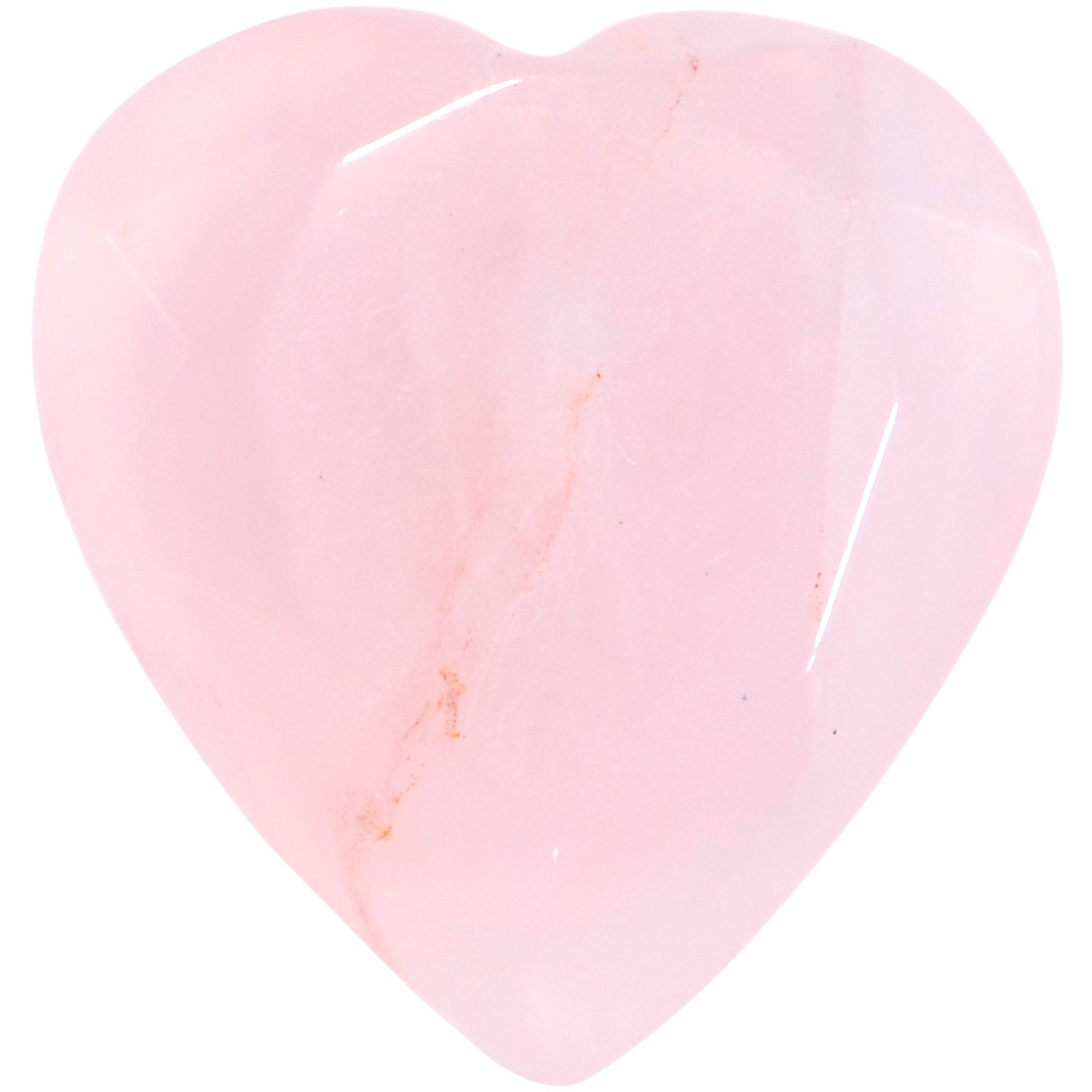 Rose Flower Quartz Stone Faceted Heart Single Flare Plug Set 6mm to 25mm