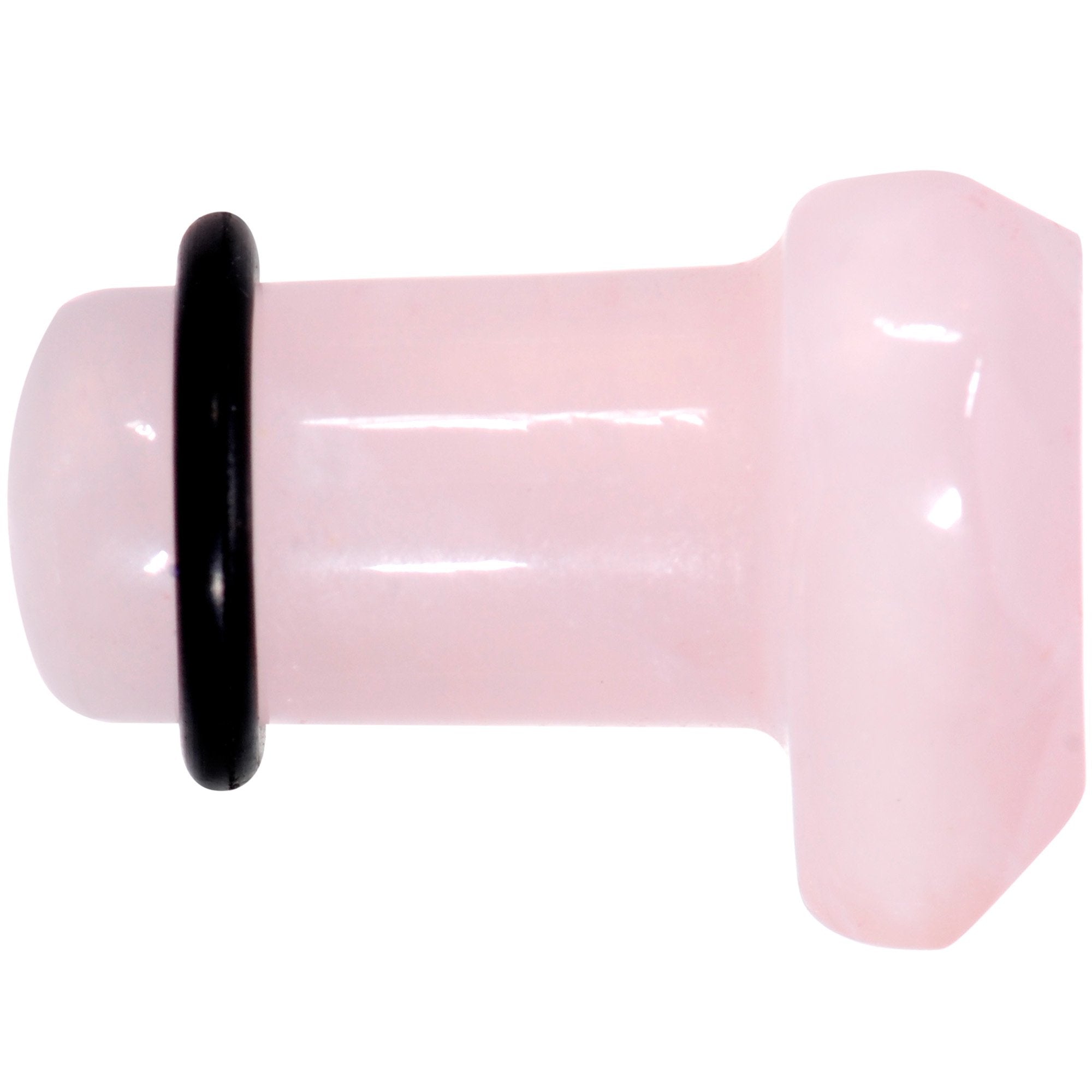 Rose Flower Quartz Stone Faceted Heart Single Flare Plug Set 6mm to 25mm