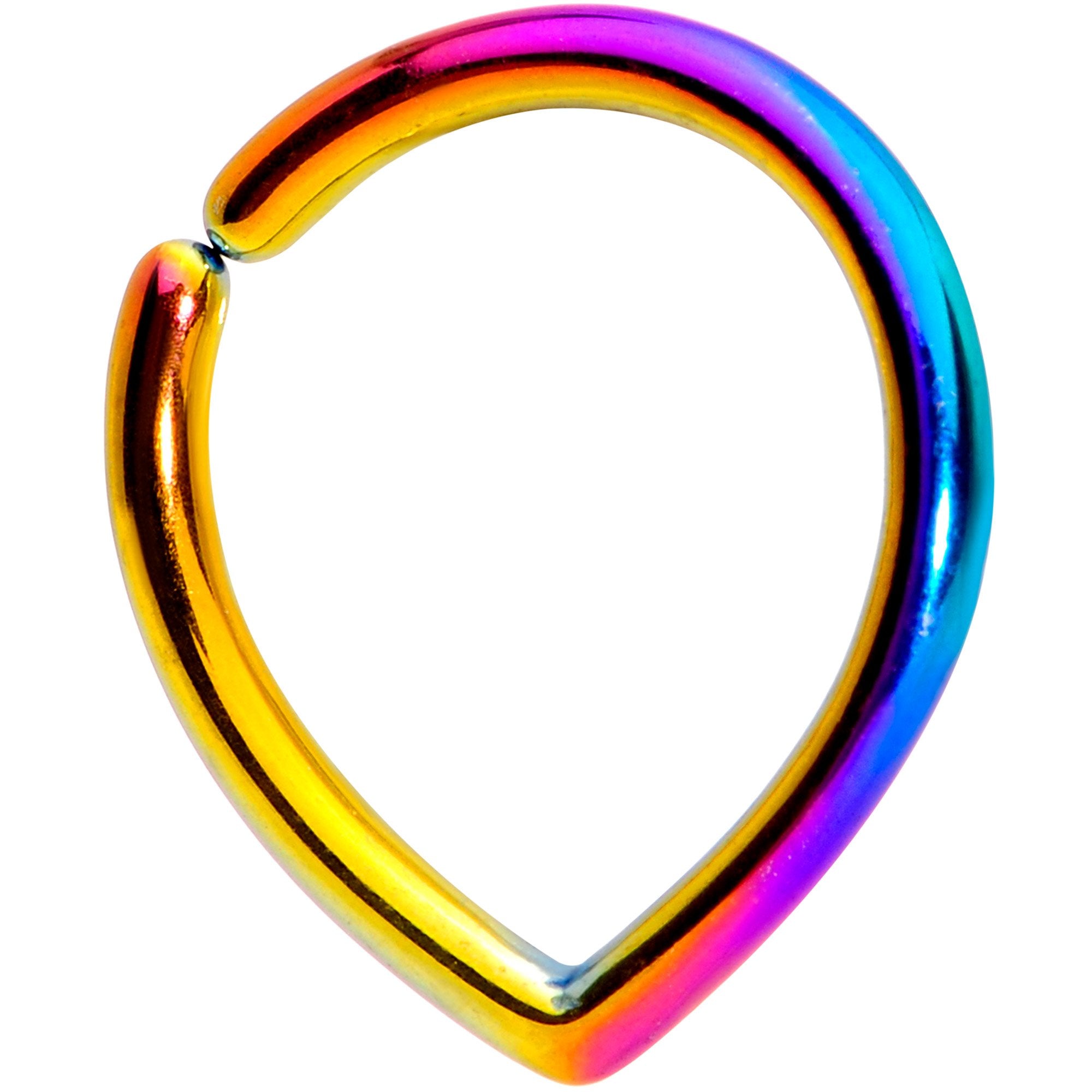 16G Rainbow Teardrop Closure Ring