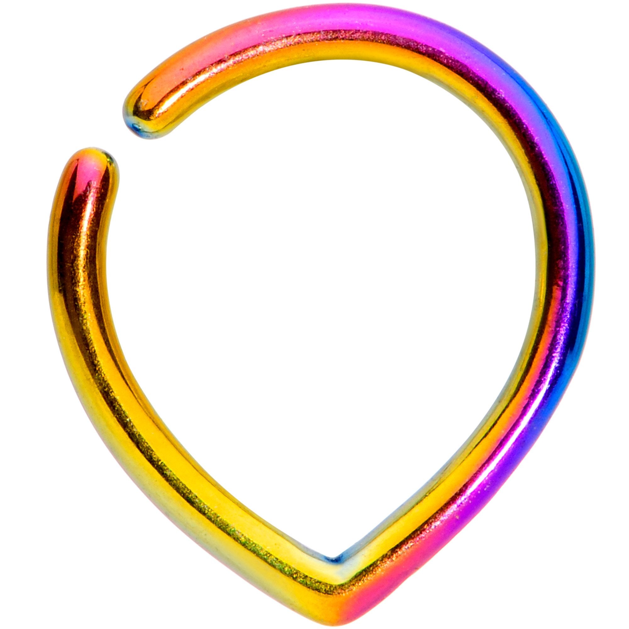 16G Rainbow Teardrop Closure Ring