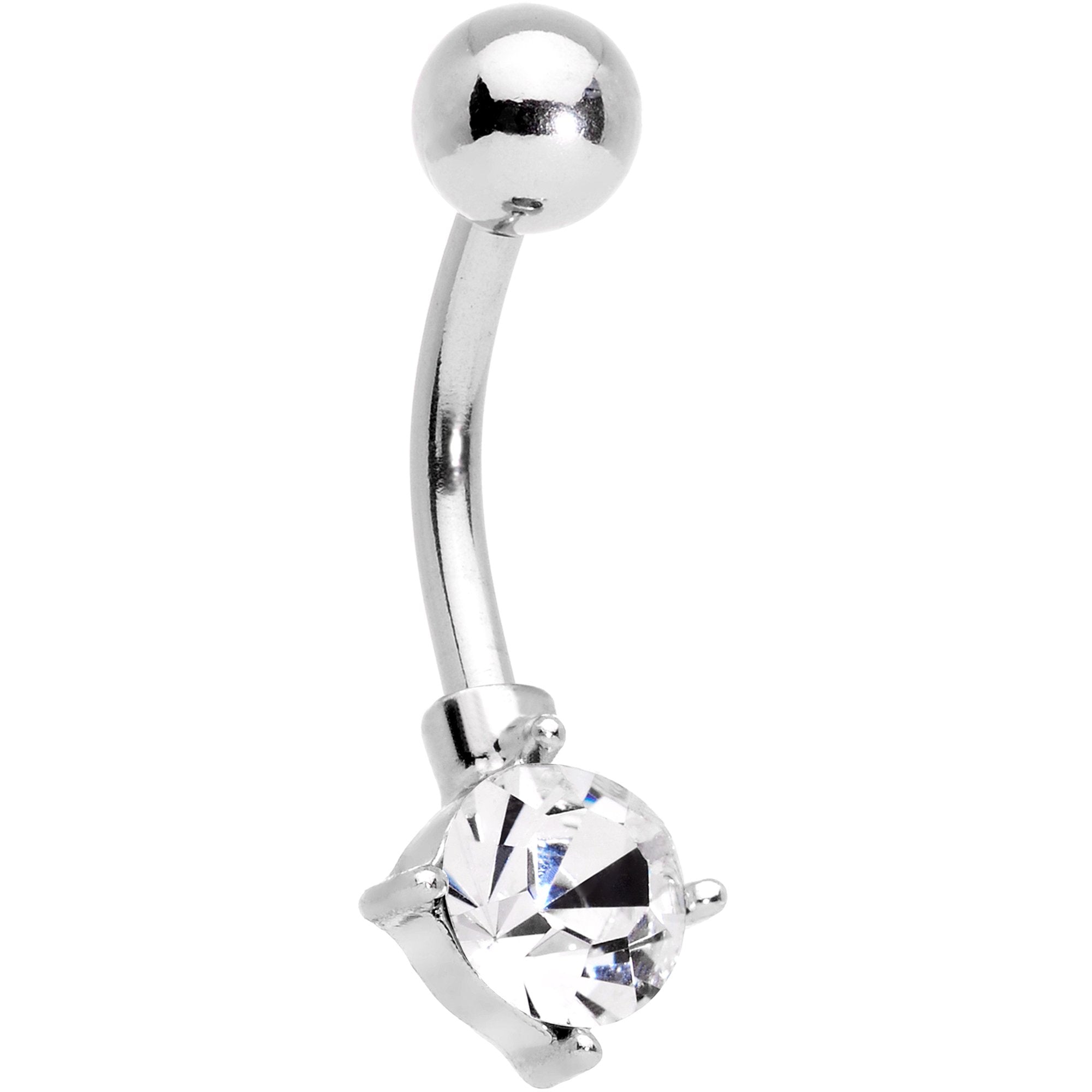 Clear Gem Snowflake Holiday Mix Belly Ring Set of 4