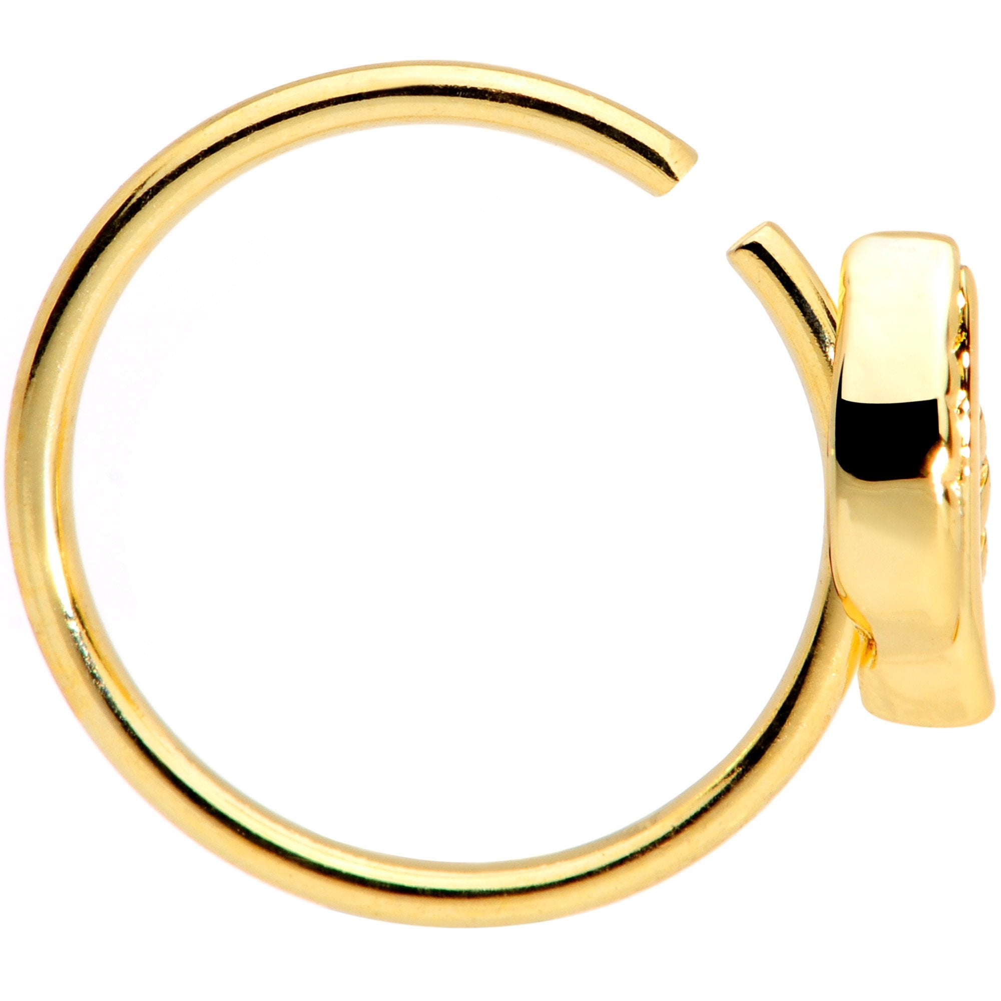 20G 5/16 Gold Tone Little Leaf Seamless Circular Ring