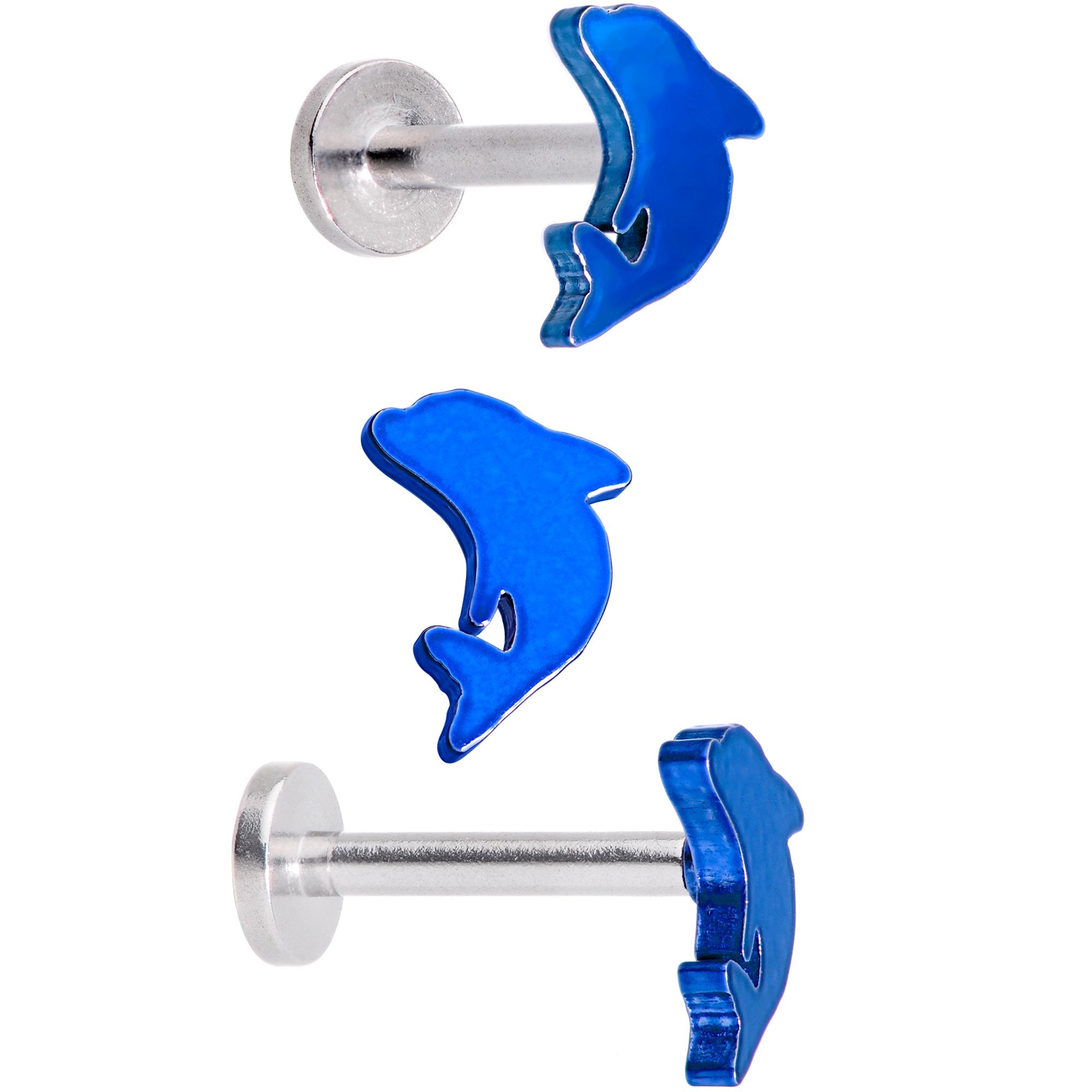 16G 5/16 Leaping Dolphins Labret Monroe Tragus Set of 4