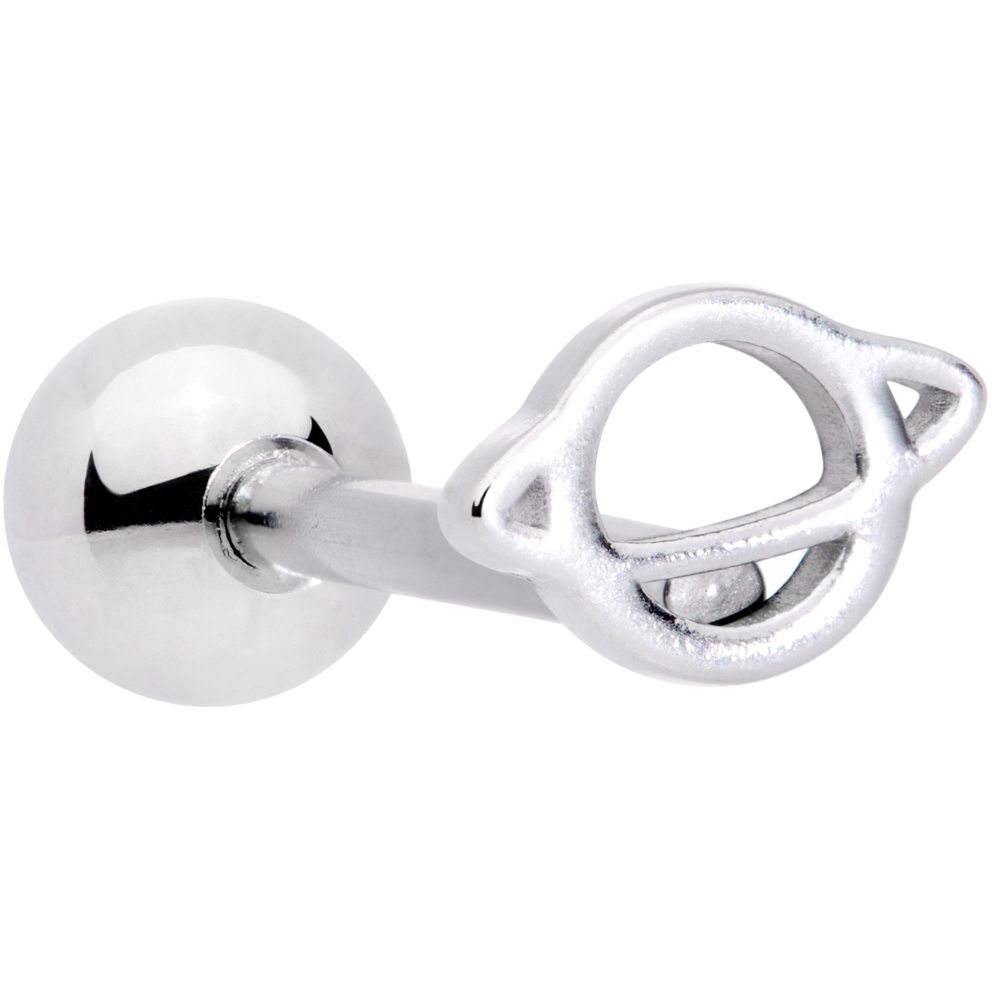 Openwork Planet Saturn Barbell Tongue Ring