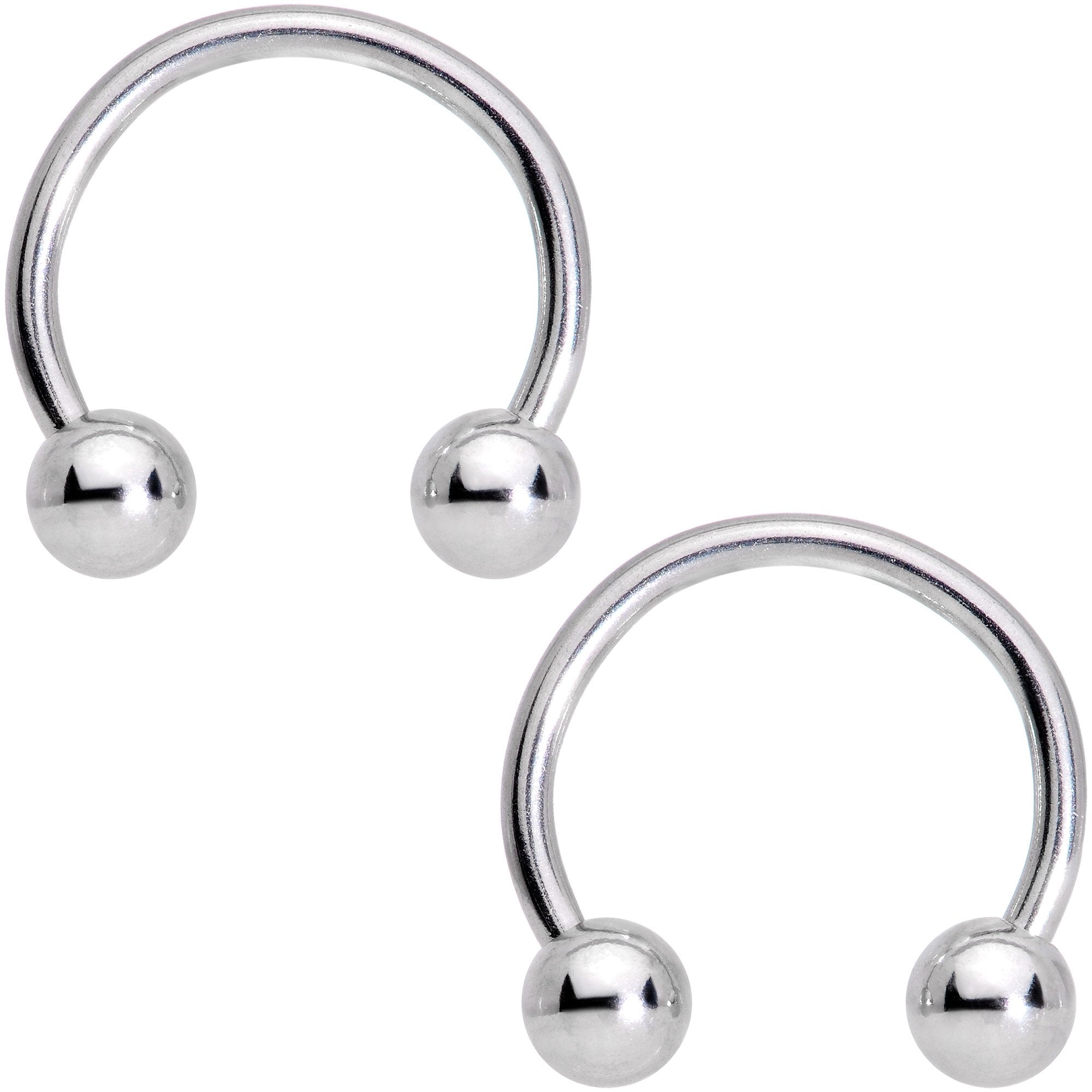 14G 13mm Outer Space Aliens Horseshoe Nipple Ring Set