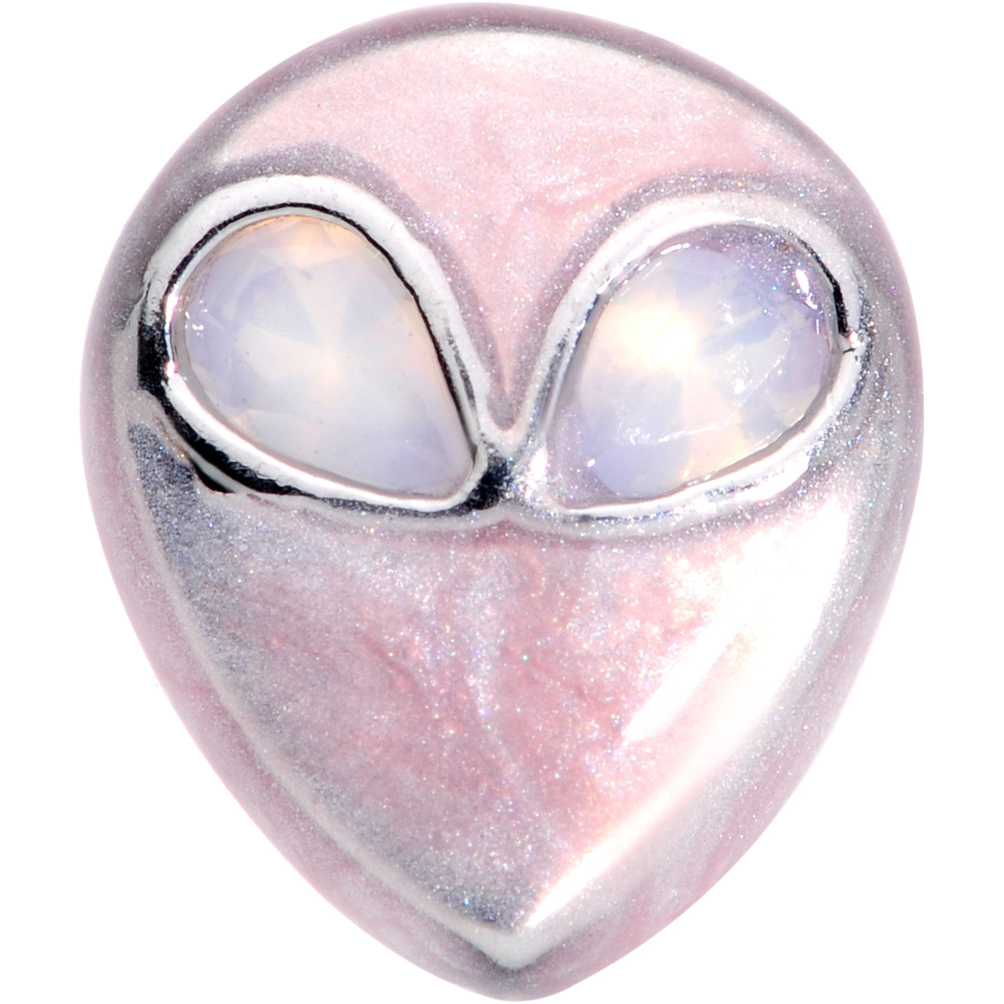 16G 1/4 White Synthetic Opal Alien Tragus Cartilage Earring