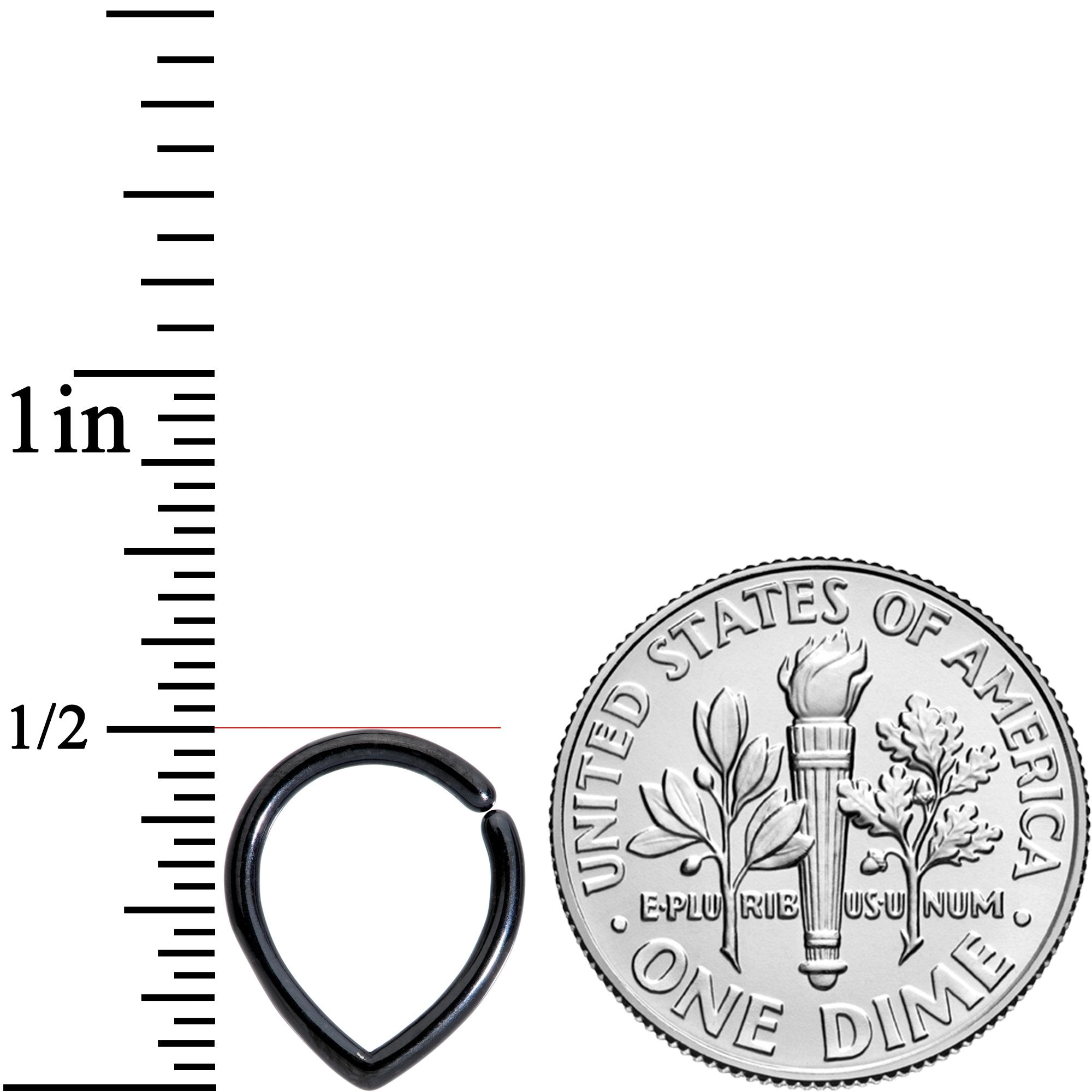 16G 5/16 Black Teardrop Closure Ring