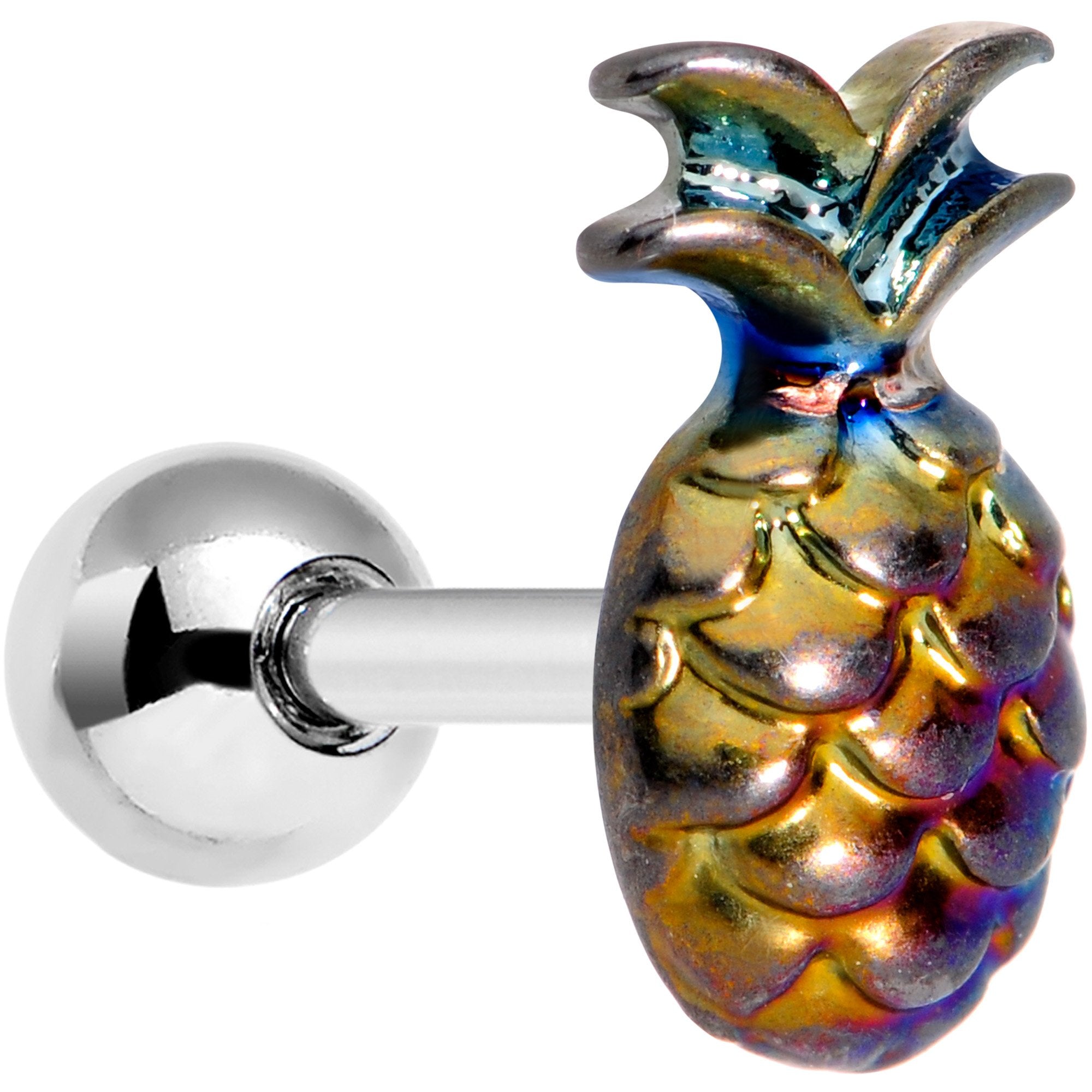 16G 1/4 Iridescent Pineapple Cartilage Tragus Earring