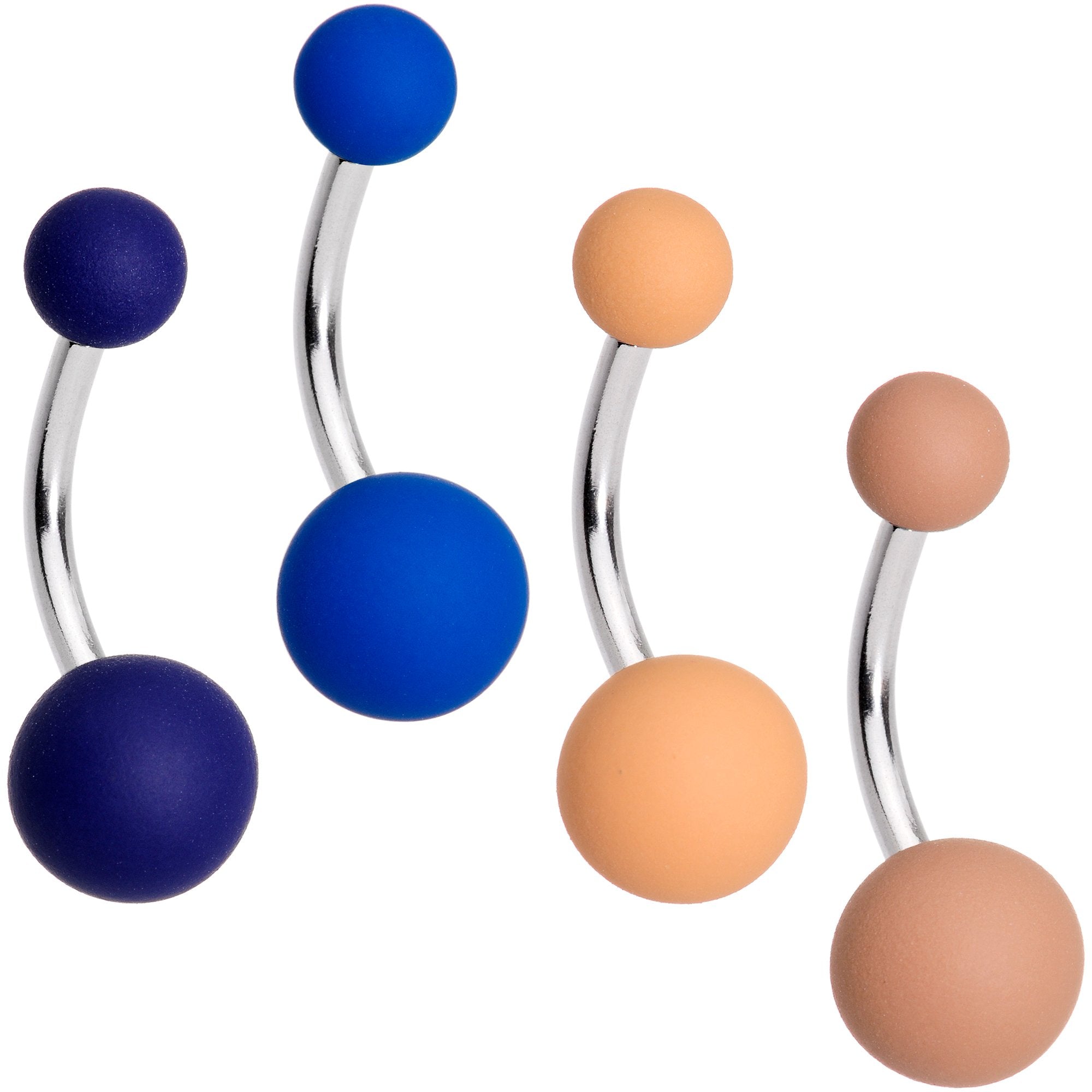 Subtle Simple Matte Belly Ring Set of 4