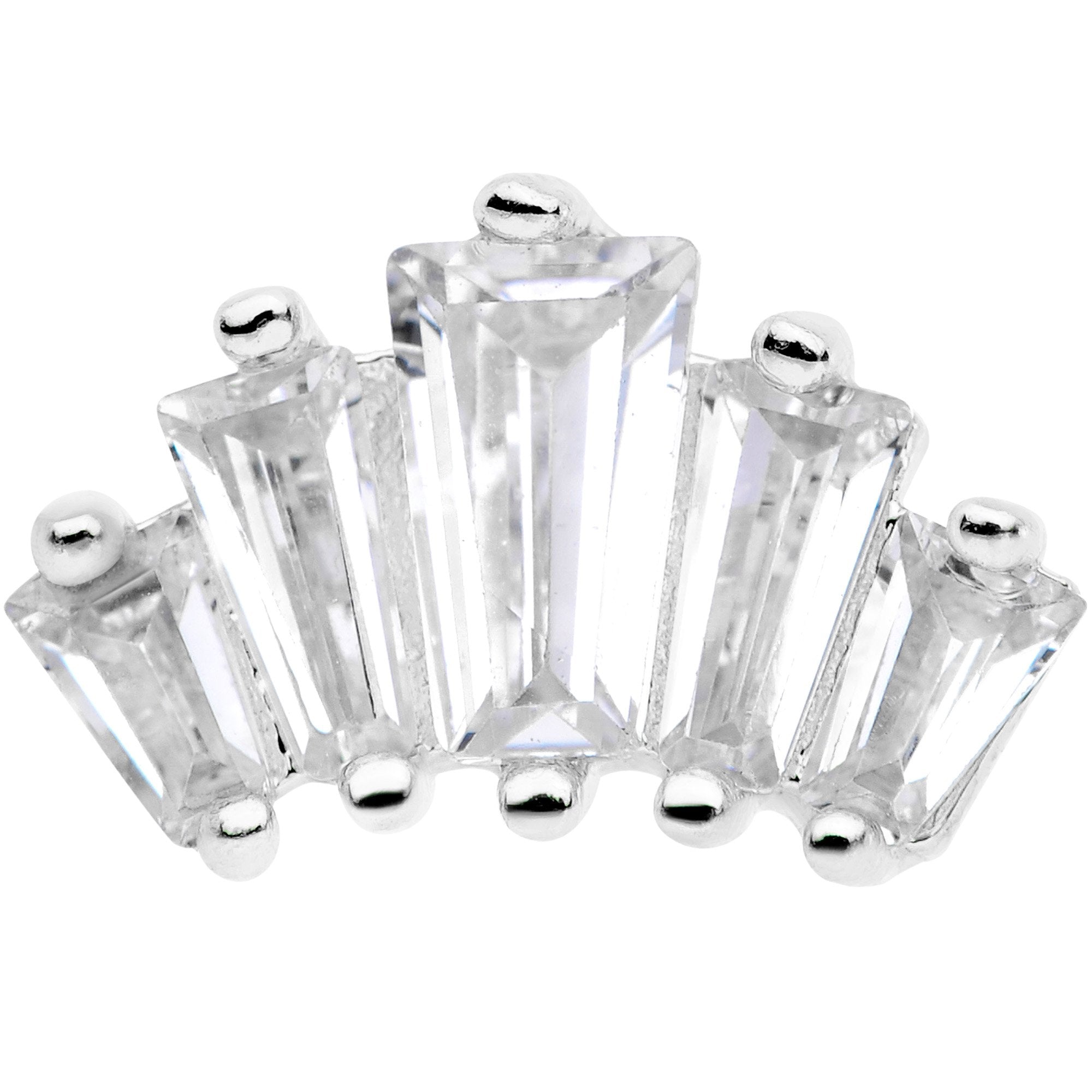 18G 5/16 Clear CZ Crown Cartilage Tragus Earring