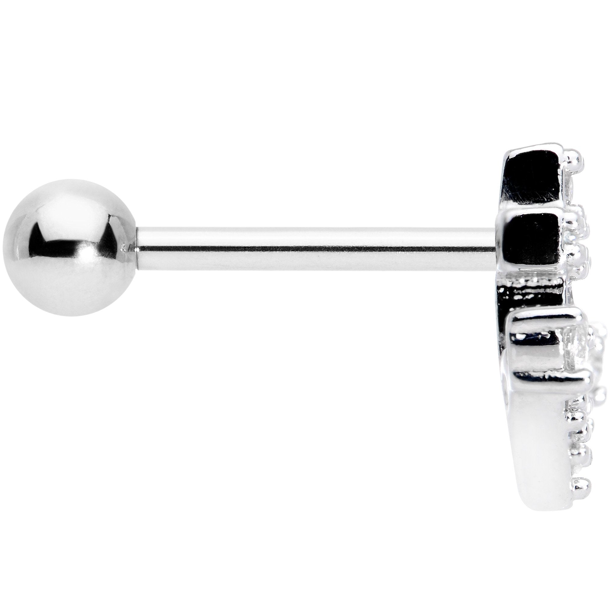 18G 5/16 Clear CZ Gem Nautical Anchor Cartilage Tragus Earring