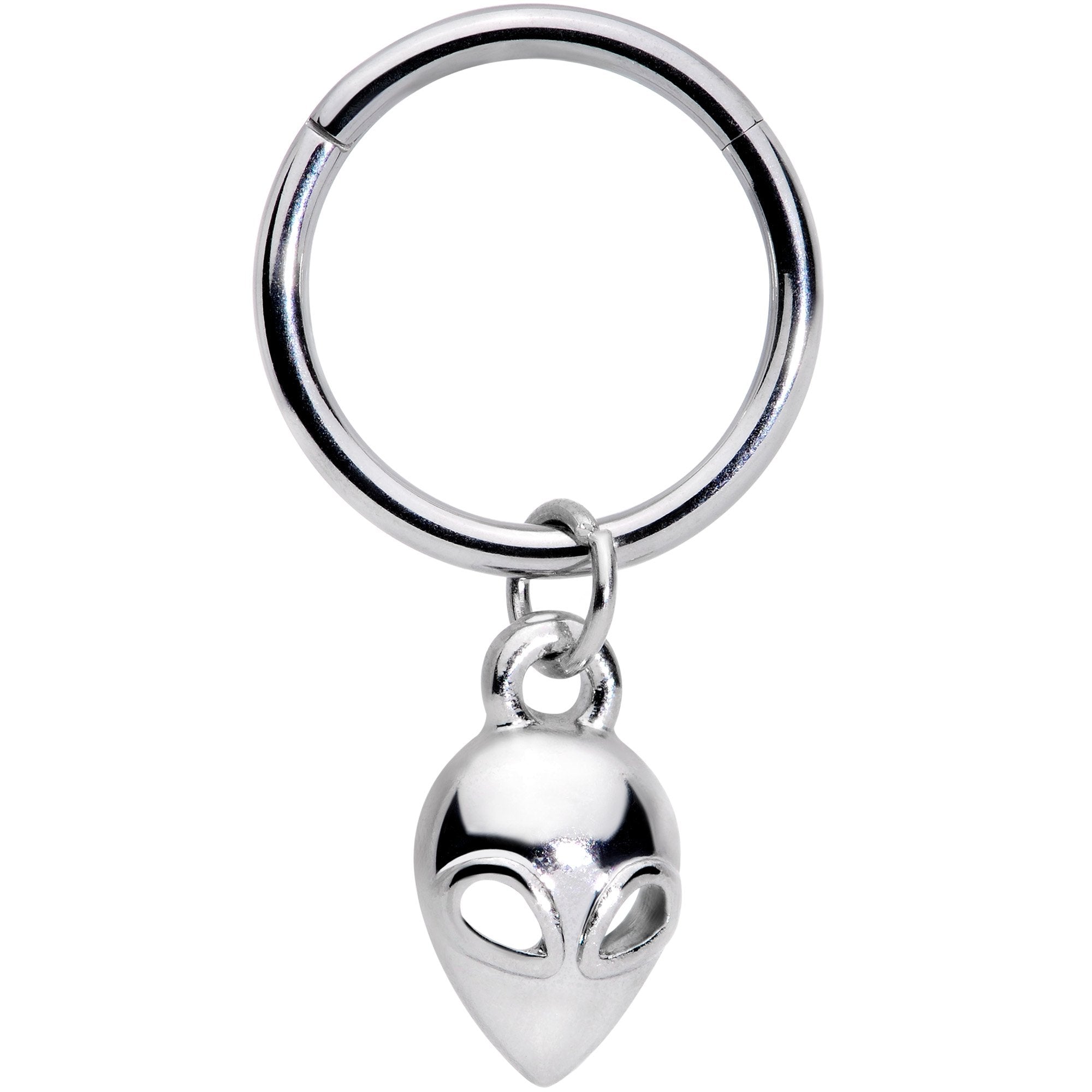 16G 3/8 Open Eyed Alien Invader Dangle Hinged Segment Ring