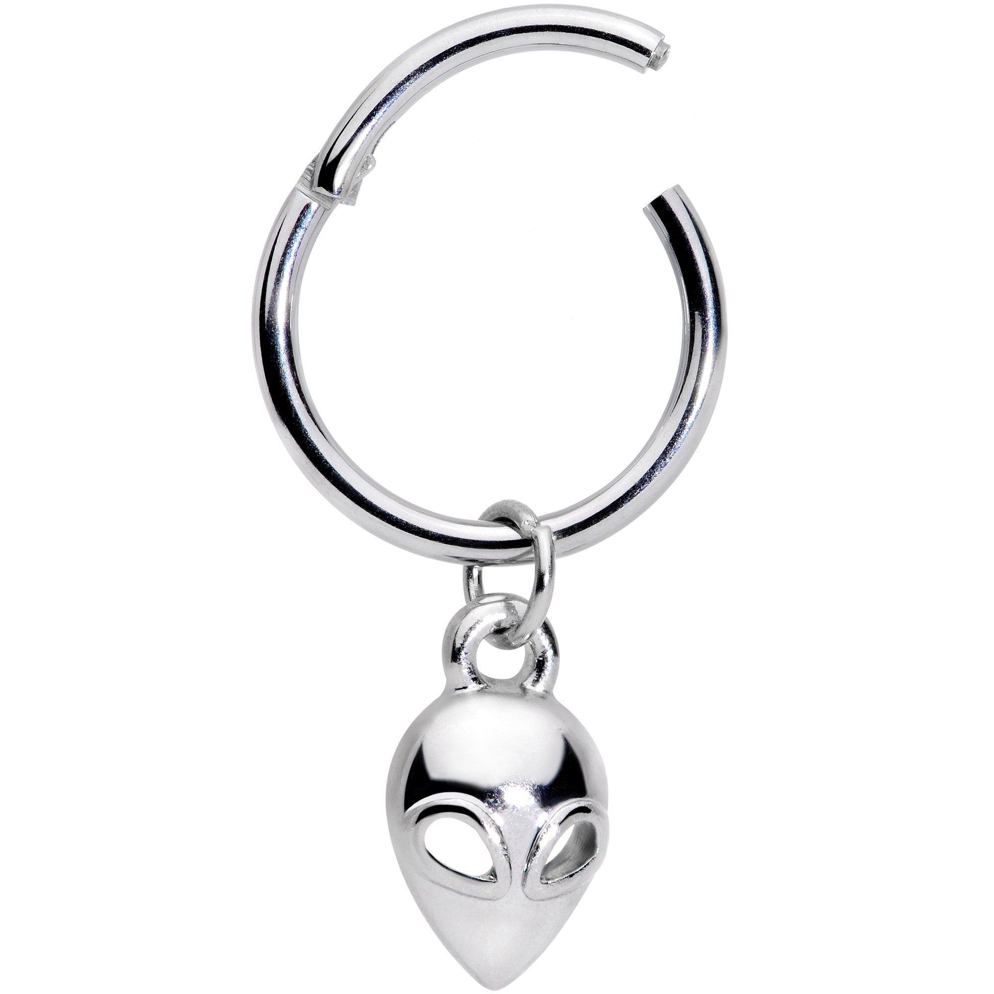 16G 3/8 Open Eyed Alien Invader Dangle Hinged Segment Ring