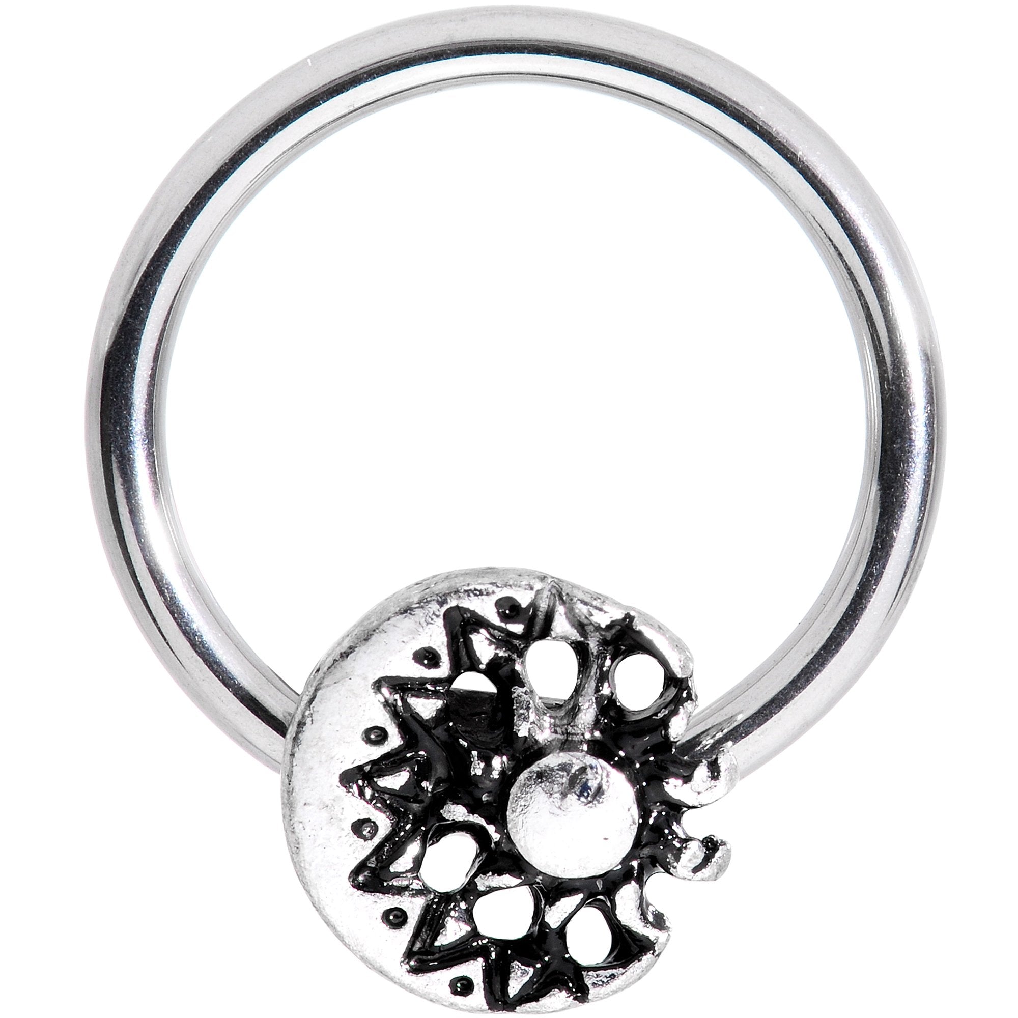 16G 3/8 Moon Cradling the Sun BCR Captive Ring