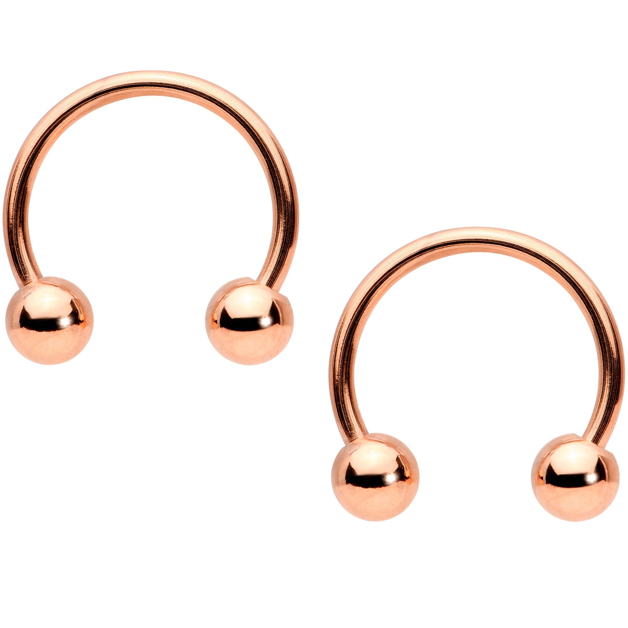 14G Rose Gold Tone Outer Space UFO Horseshoe Nipple Ring Set of 4