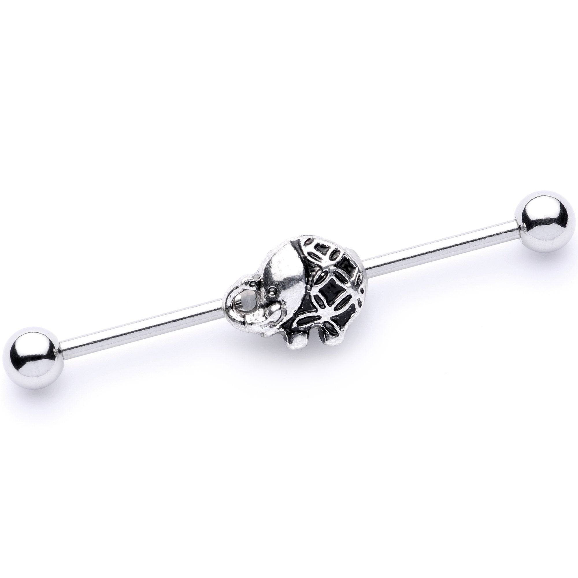 14G Whimsical Round Elephant Industrial Barbell 38mm