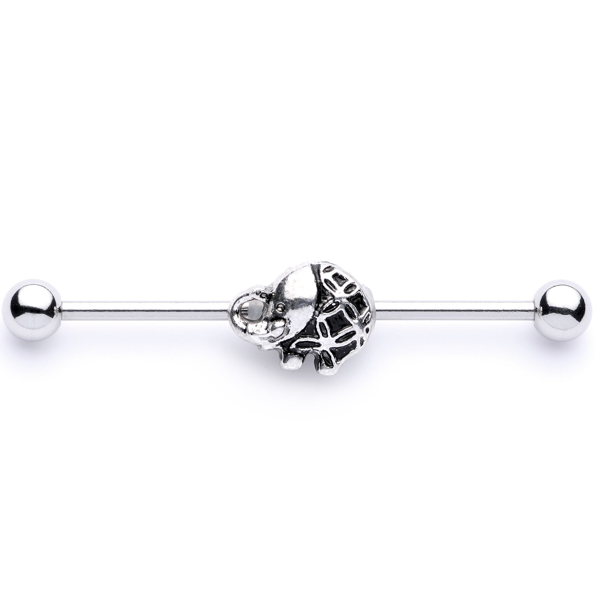 14G Whimsical Round Elephant Industrial Barbell 38mm