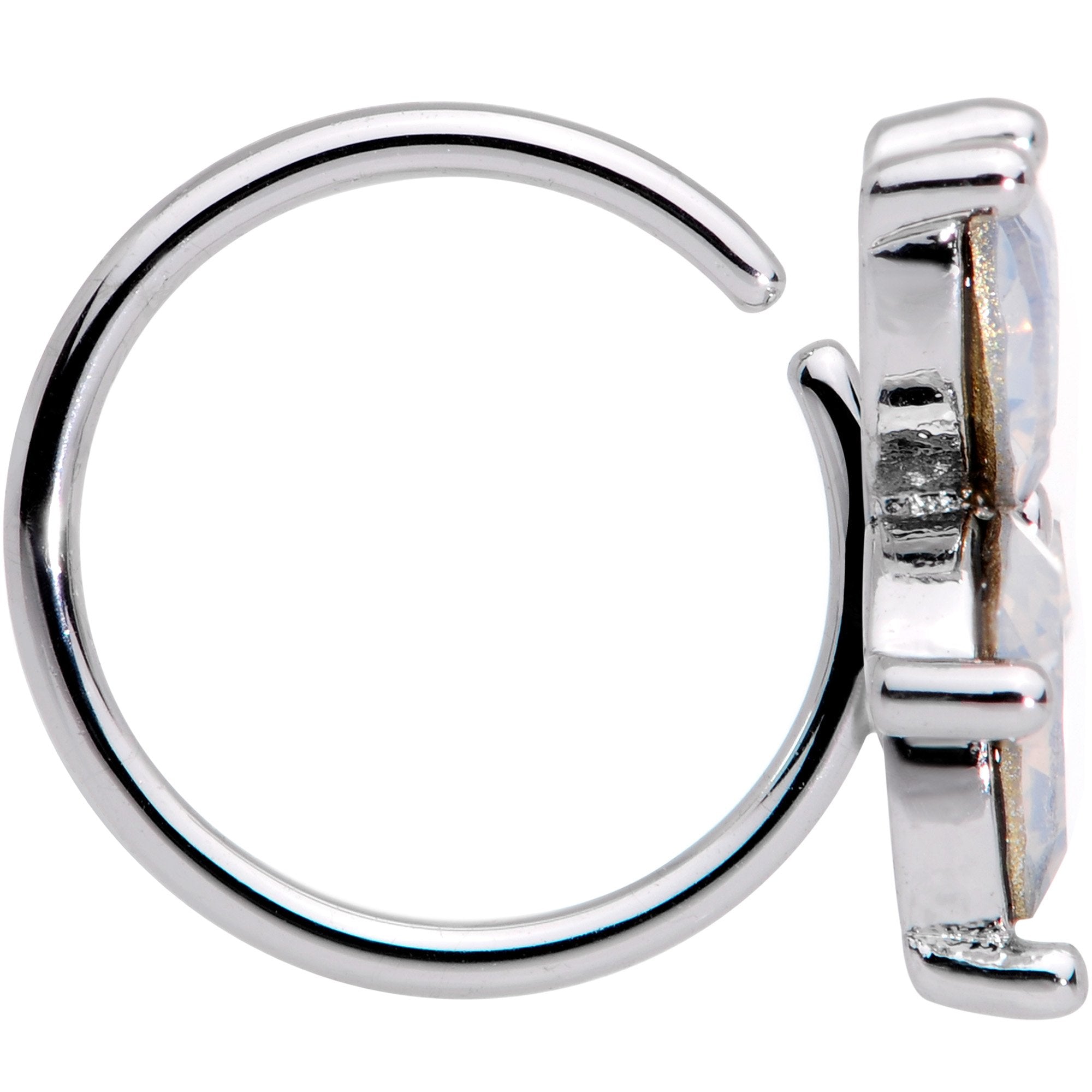 20G 5/16 Clear Gem Starflower Seamless Circular Ring