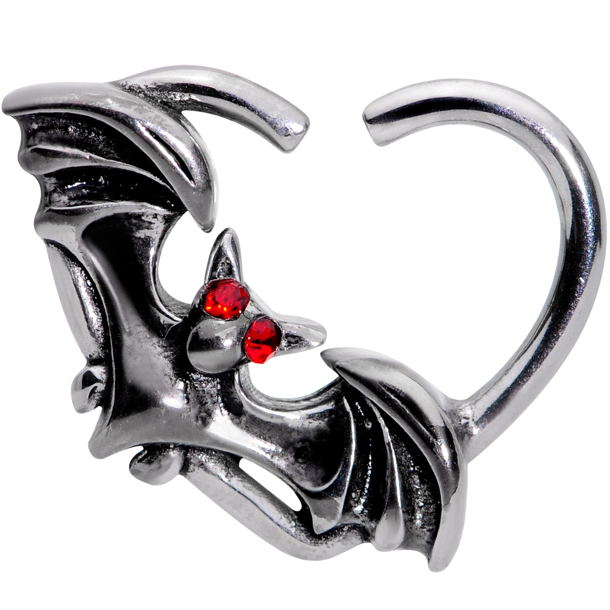 16G 3/8 Red Gem Bat Attractions Right Heart Closure Ring
