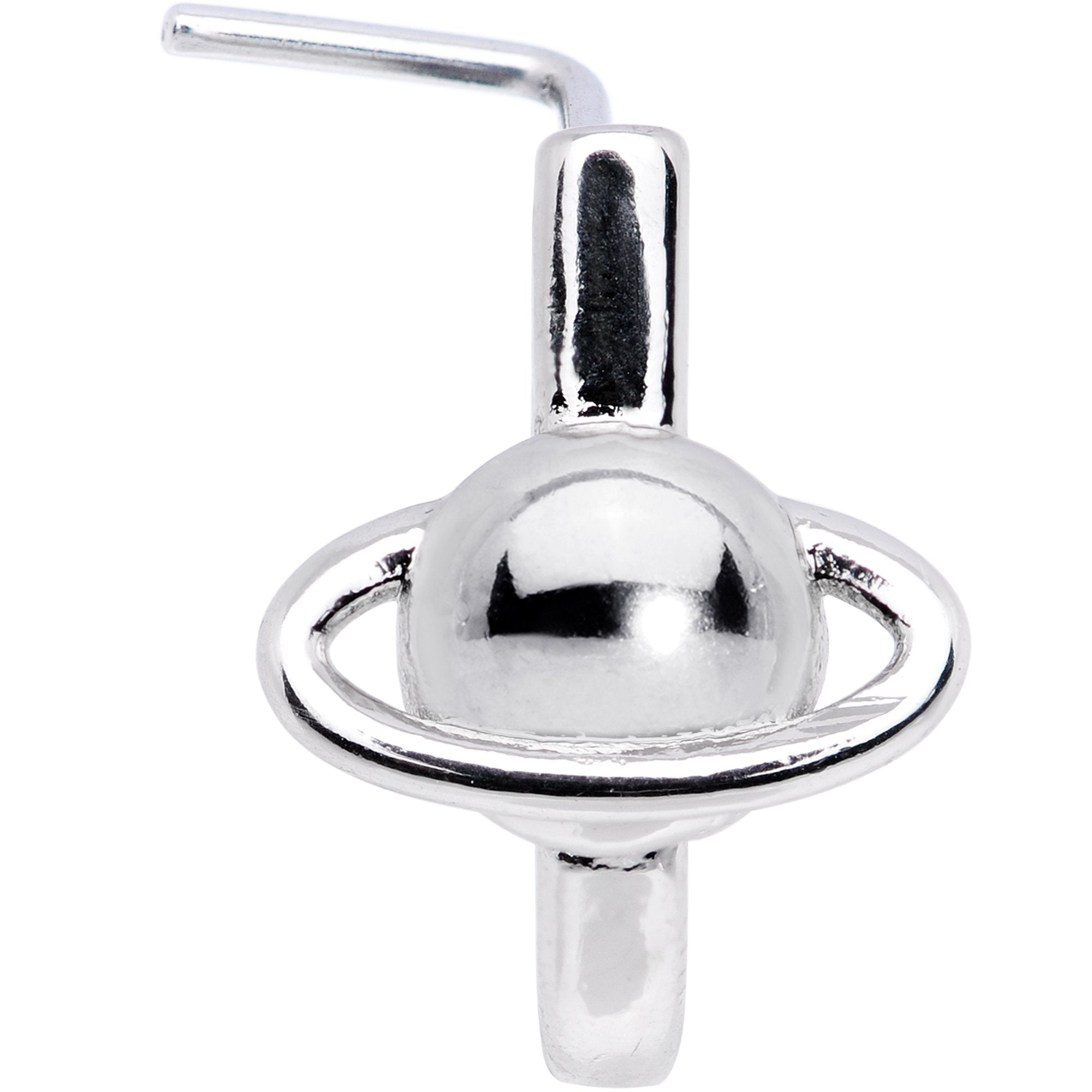 20G Ring of Saturn Faux Hoop L Shaped Nose Ring