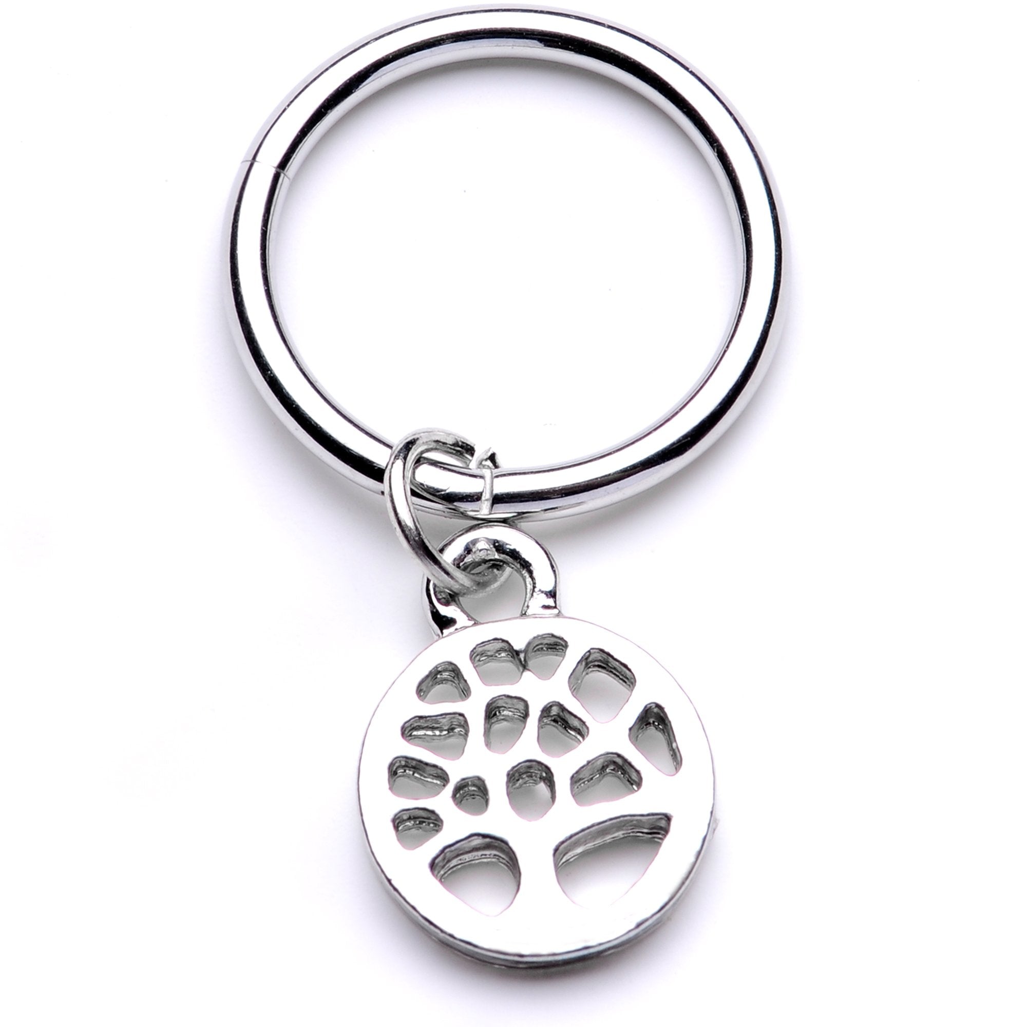 16G 3/8 Tree of Life Dangle Hinged Segment Ring