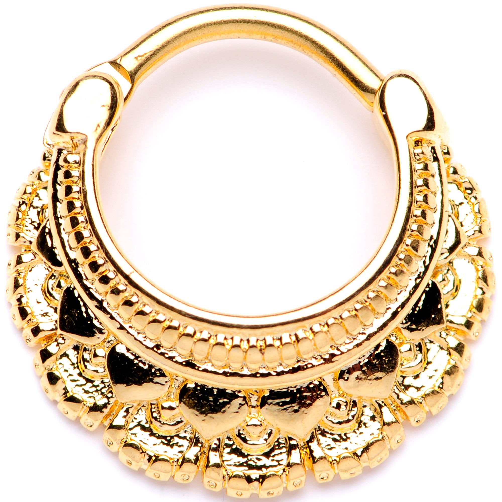 16G 3/8 Gold Tone Always Elegant Septum Clicker