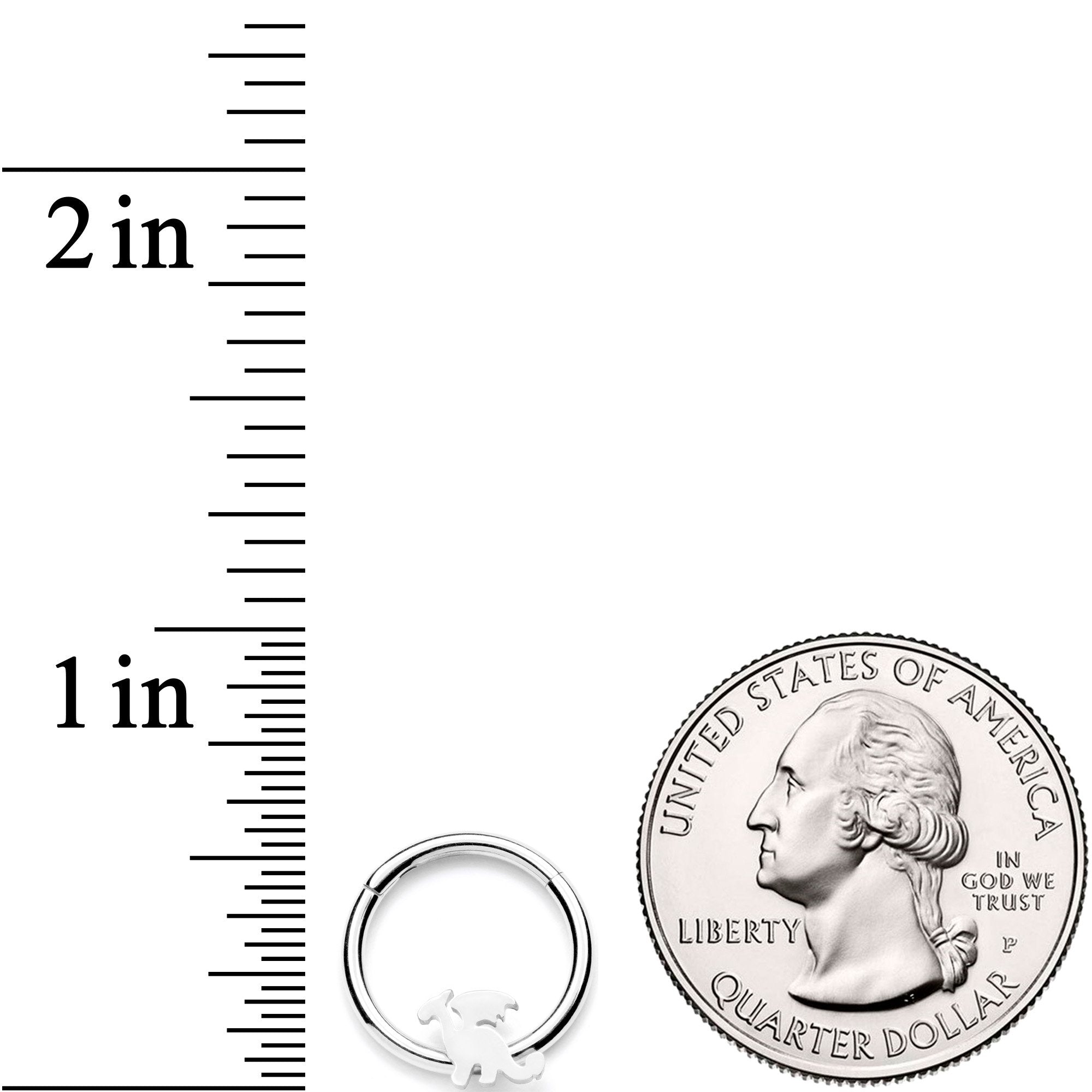 16G 3/8 Fantasy Dragon Hinged Segment Ring