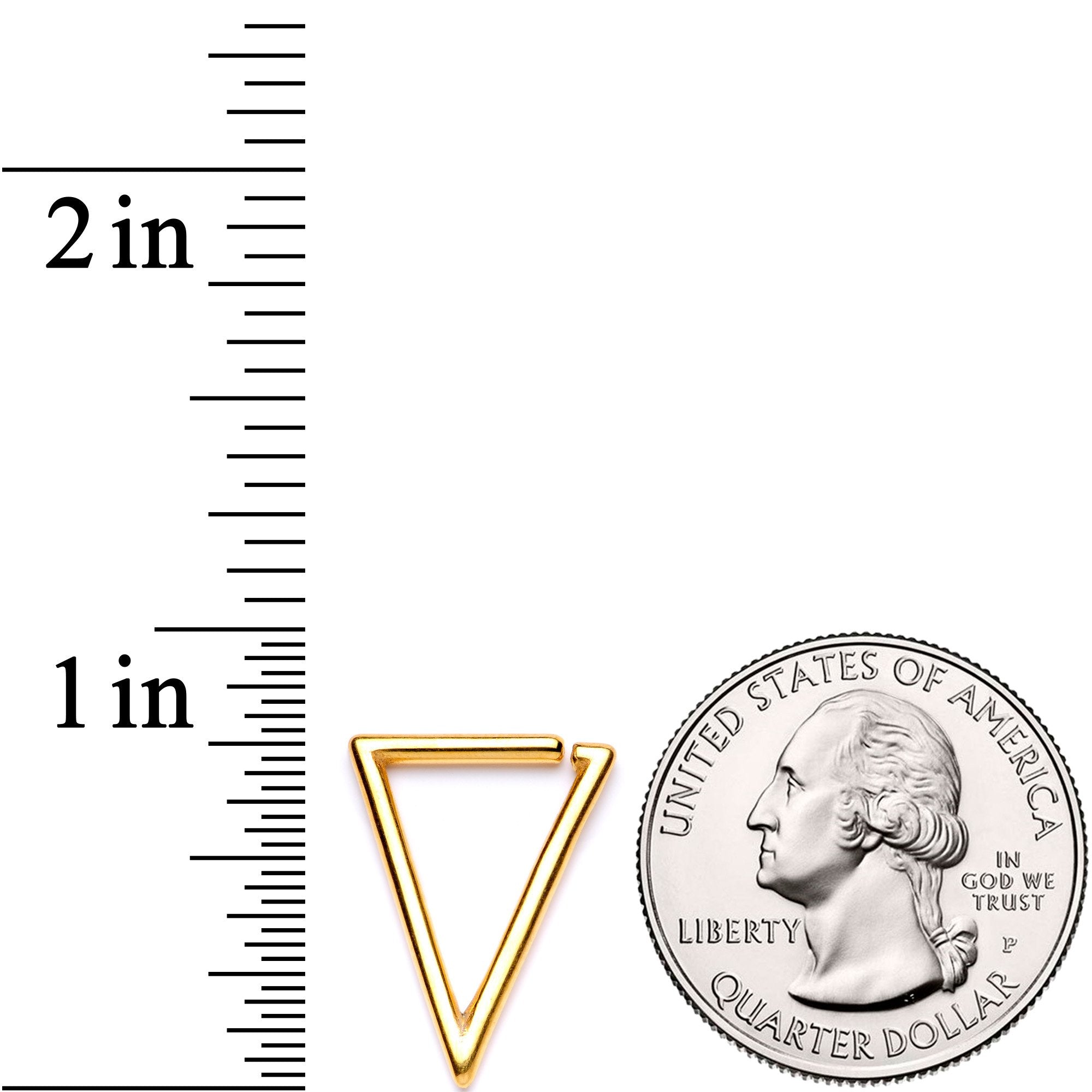 16G 5/16 Gold Tone Triangle Closure Ring